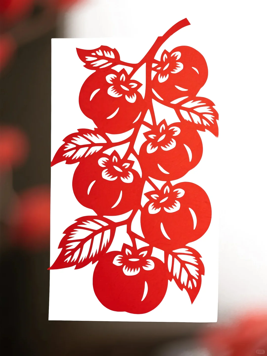 ? 红纸上结满事事如意！柿子剪纸绝绝子