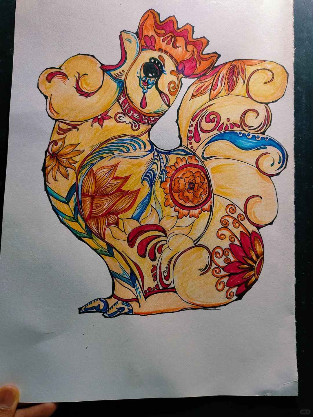 “凤翔鸡生肖泥塑平面化创意”