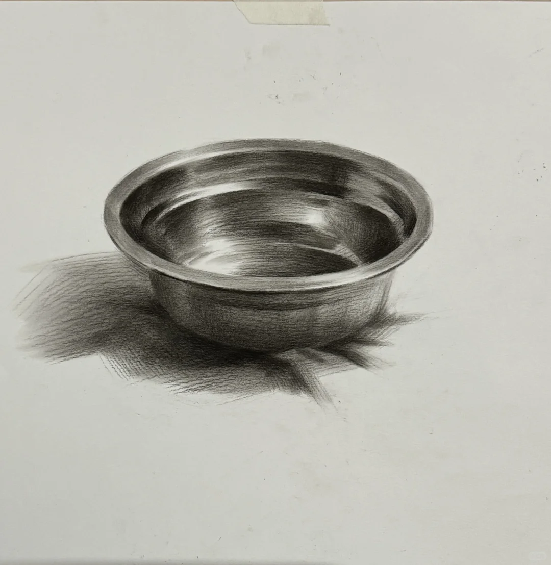 素描不锈钢盆高清步骤图?