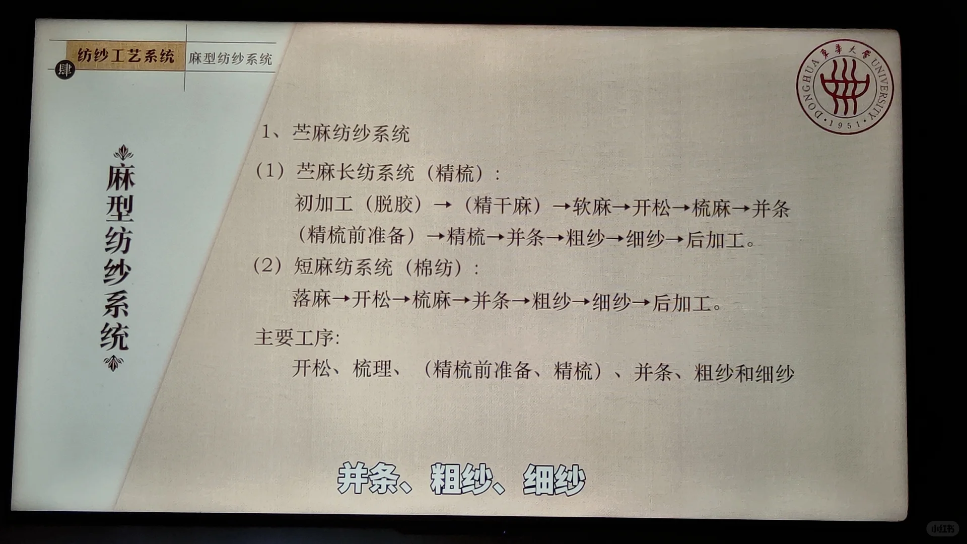 纺纱干货‖棉、麻、丝、毛四大纺纱系统?