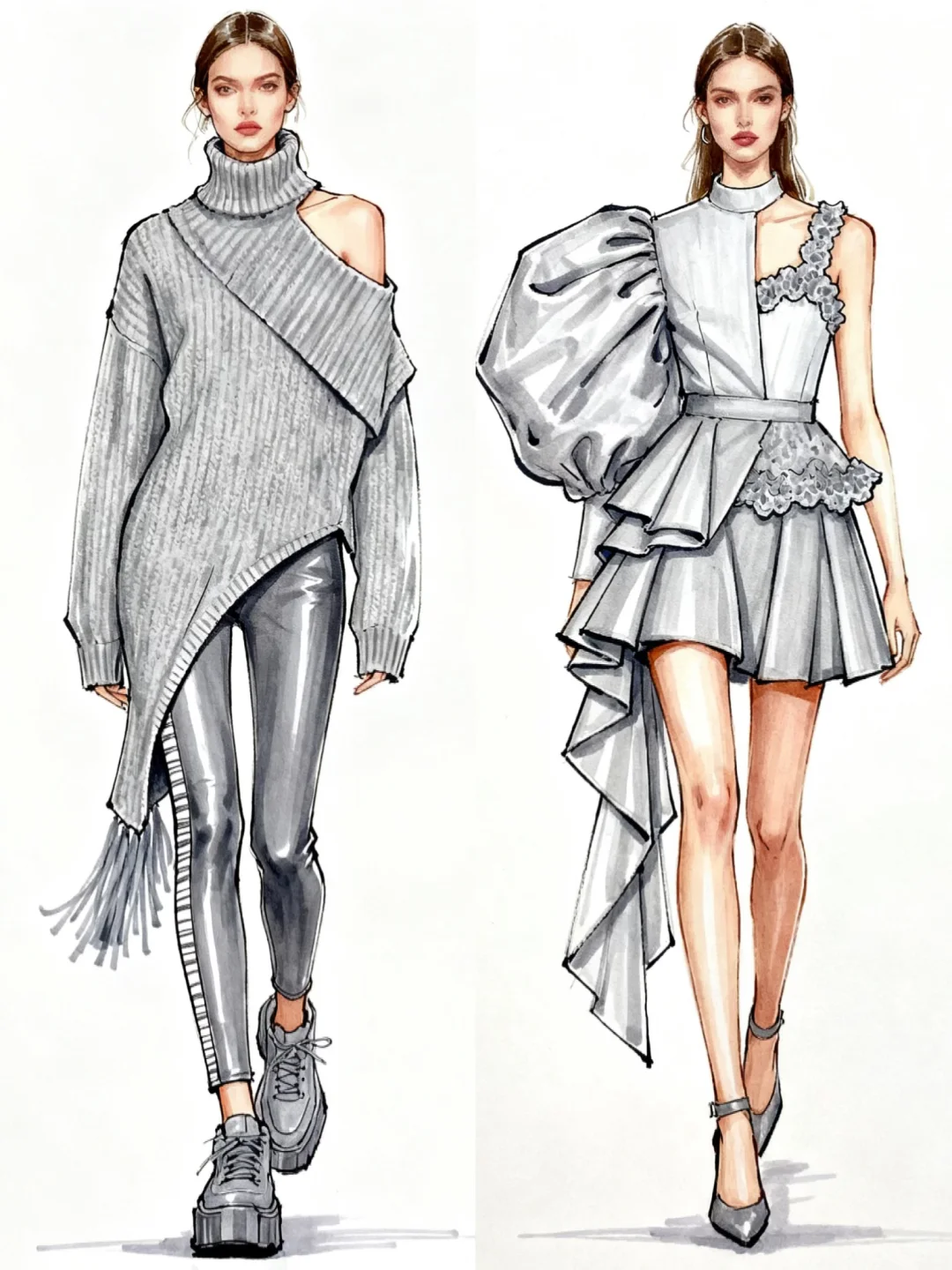 解构主义｜2套美中带酷的不对称设计