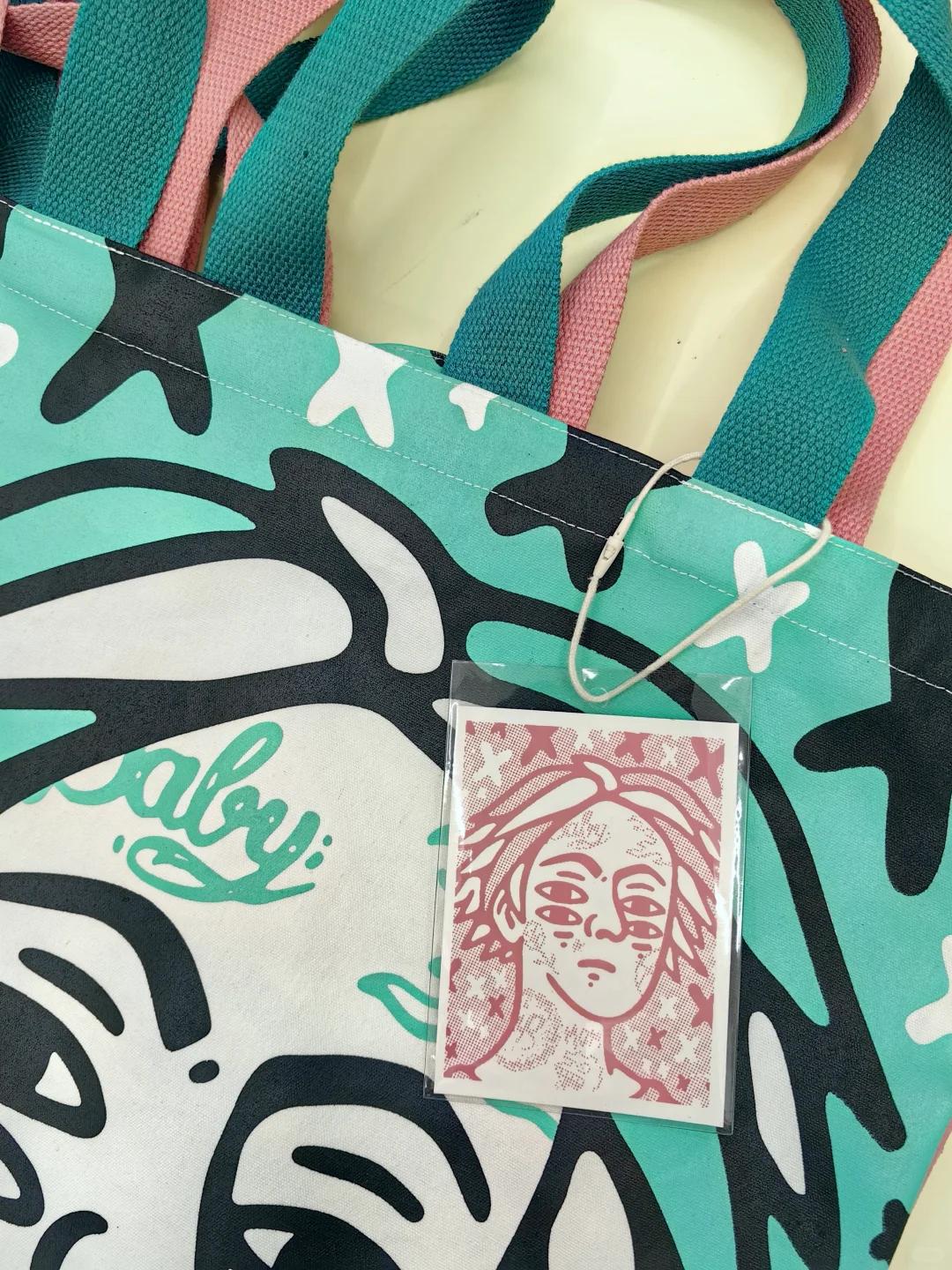 满幅双面双色手工丝网帆布袋印制完成