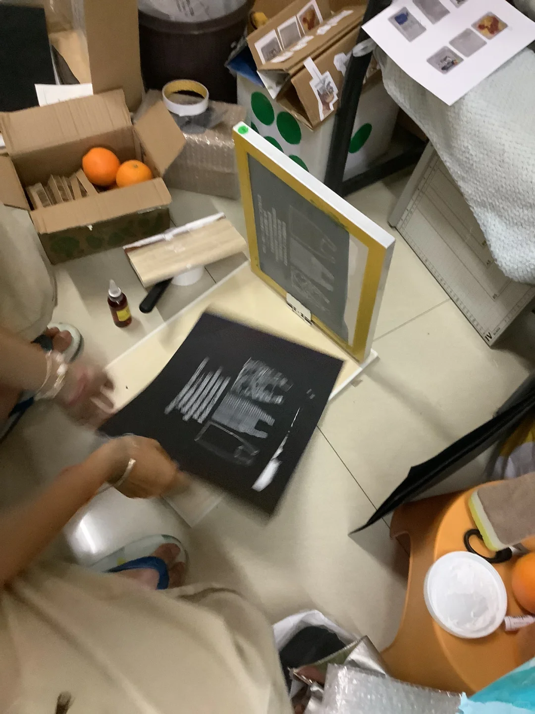 第一次做丝网印刷…