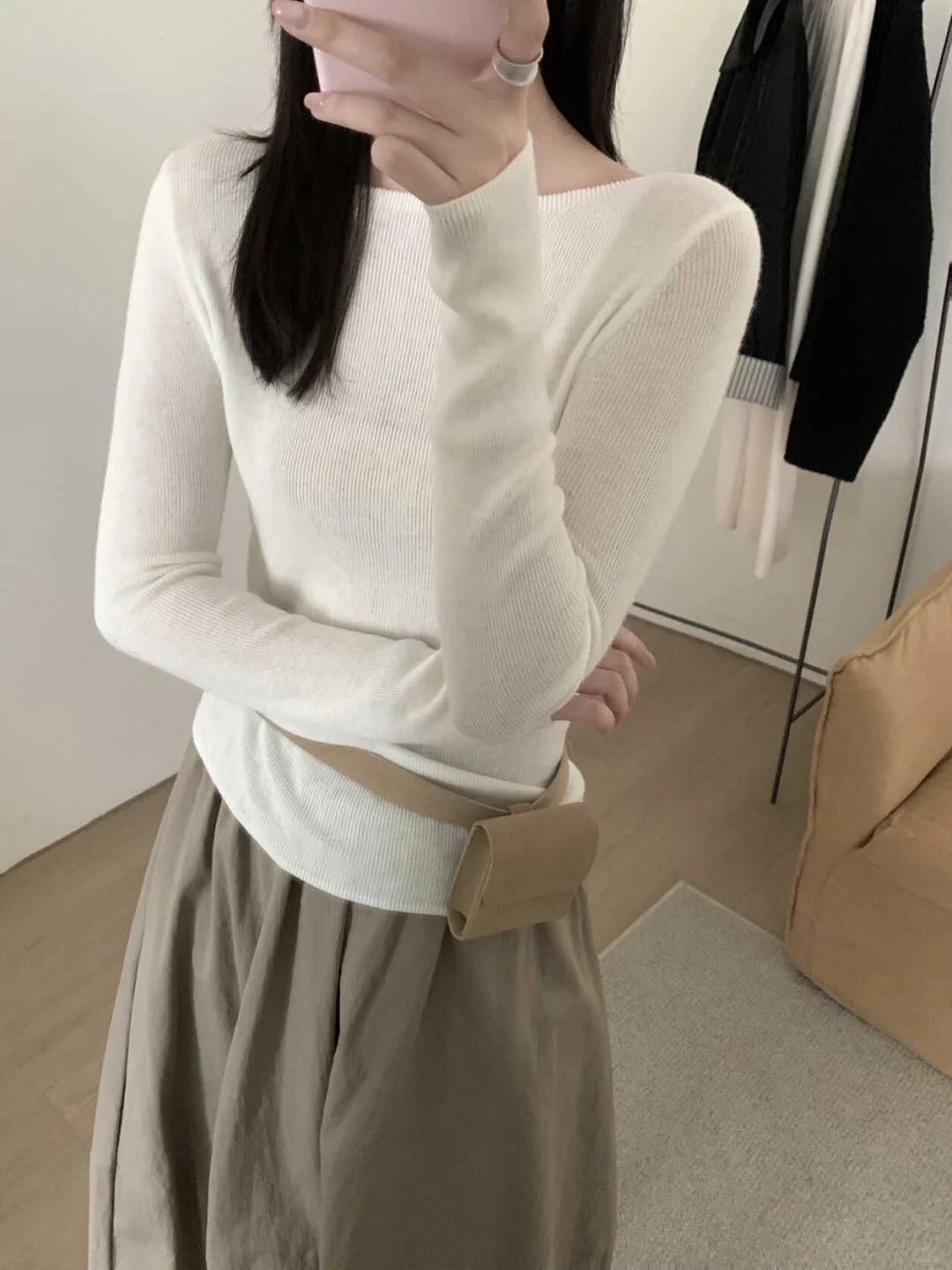 修身显瘦一绝！百搭好穿一字领针织衫
