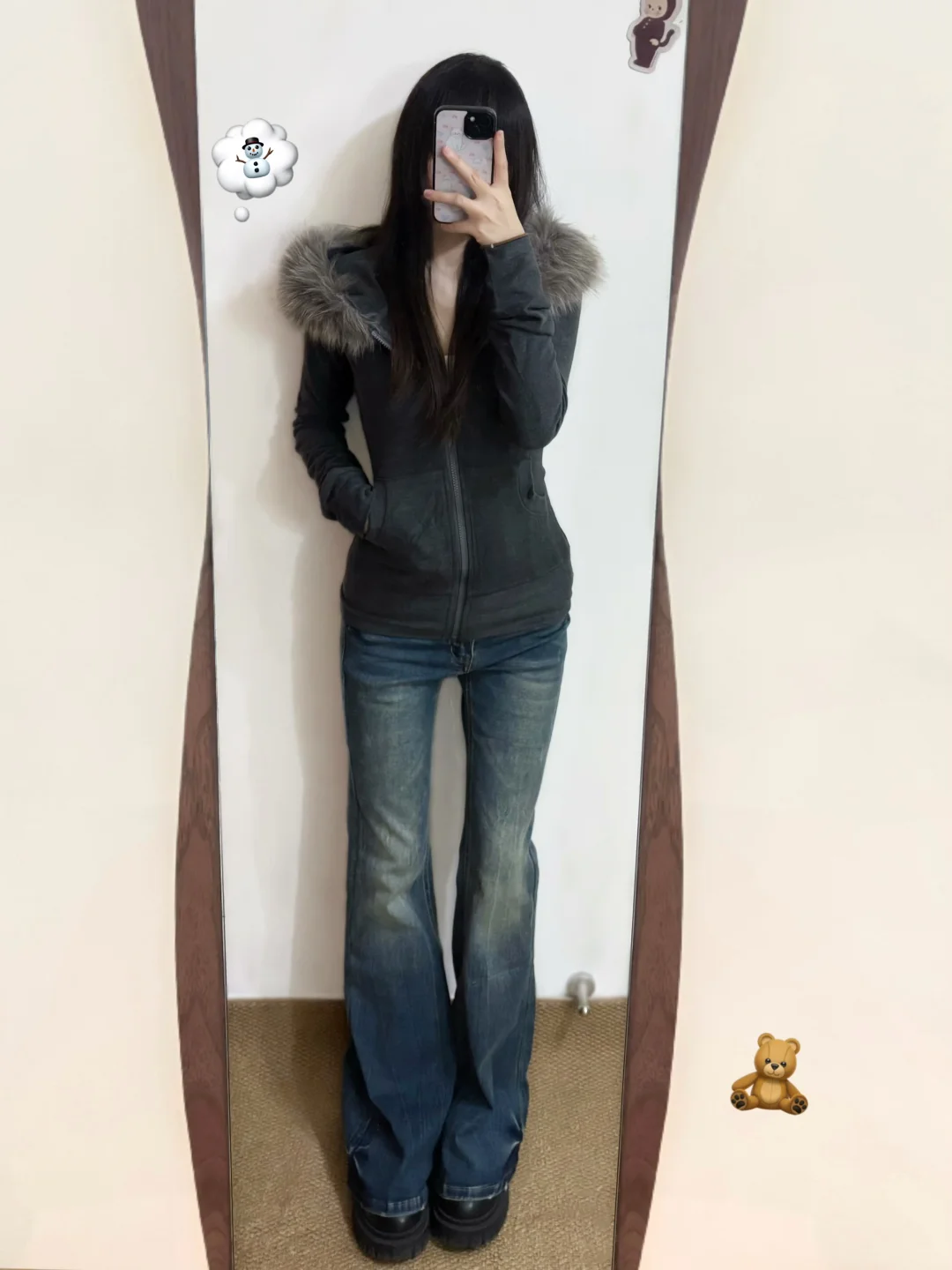 古早味｜hollister风的毛领修身外套好美！！