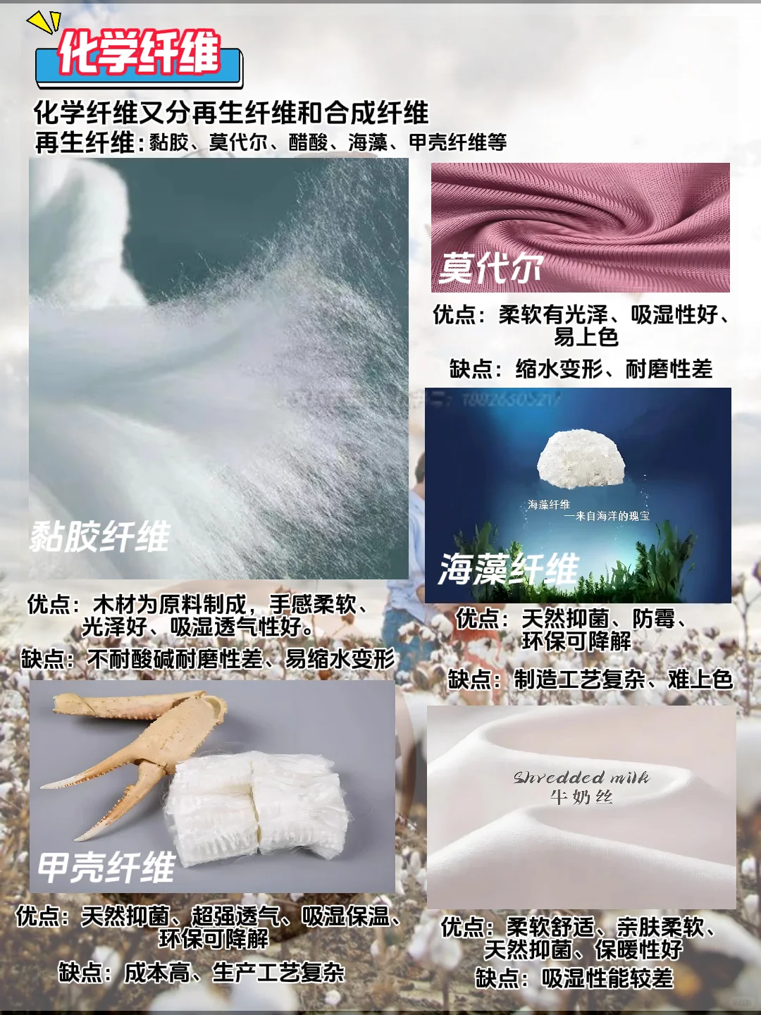 一张图带你了解纺织纤维分类及优缺点