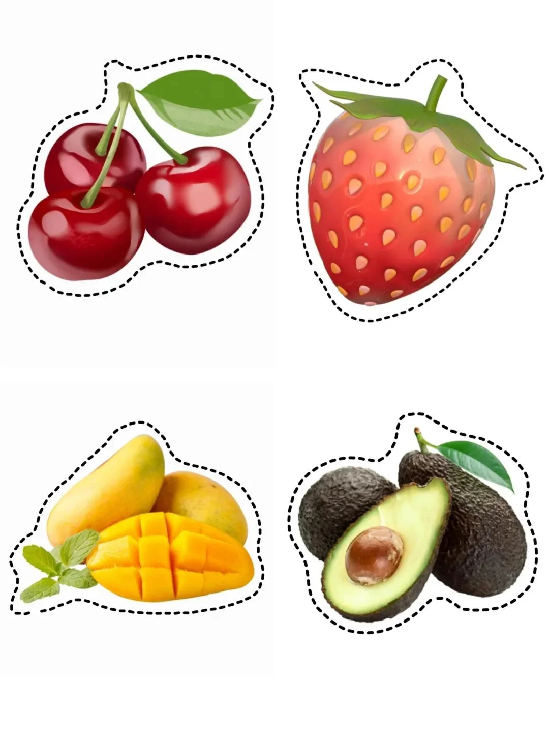 水果认知图片玩具｜可打印 手工剪纸素材