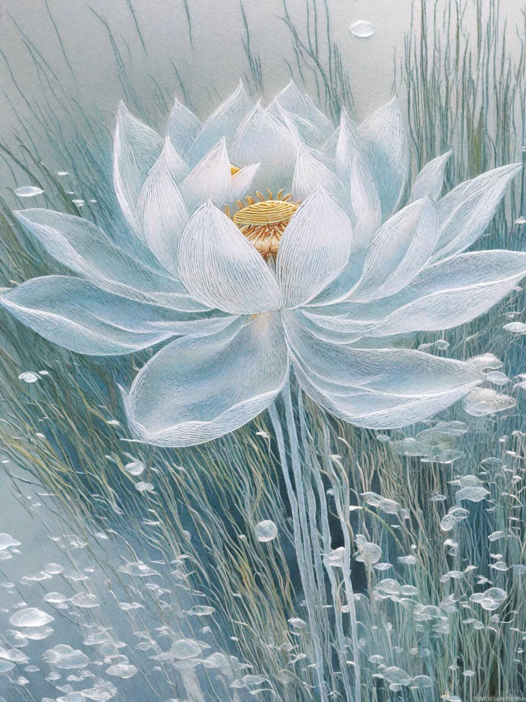 苏绣，雪莲，采天地之灵气，受日月之辉光