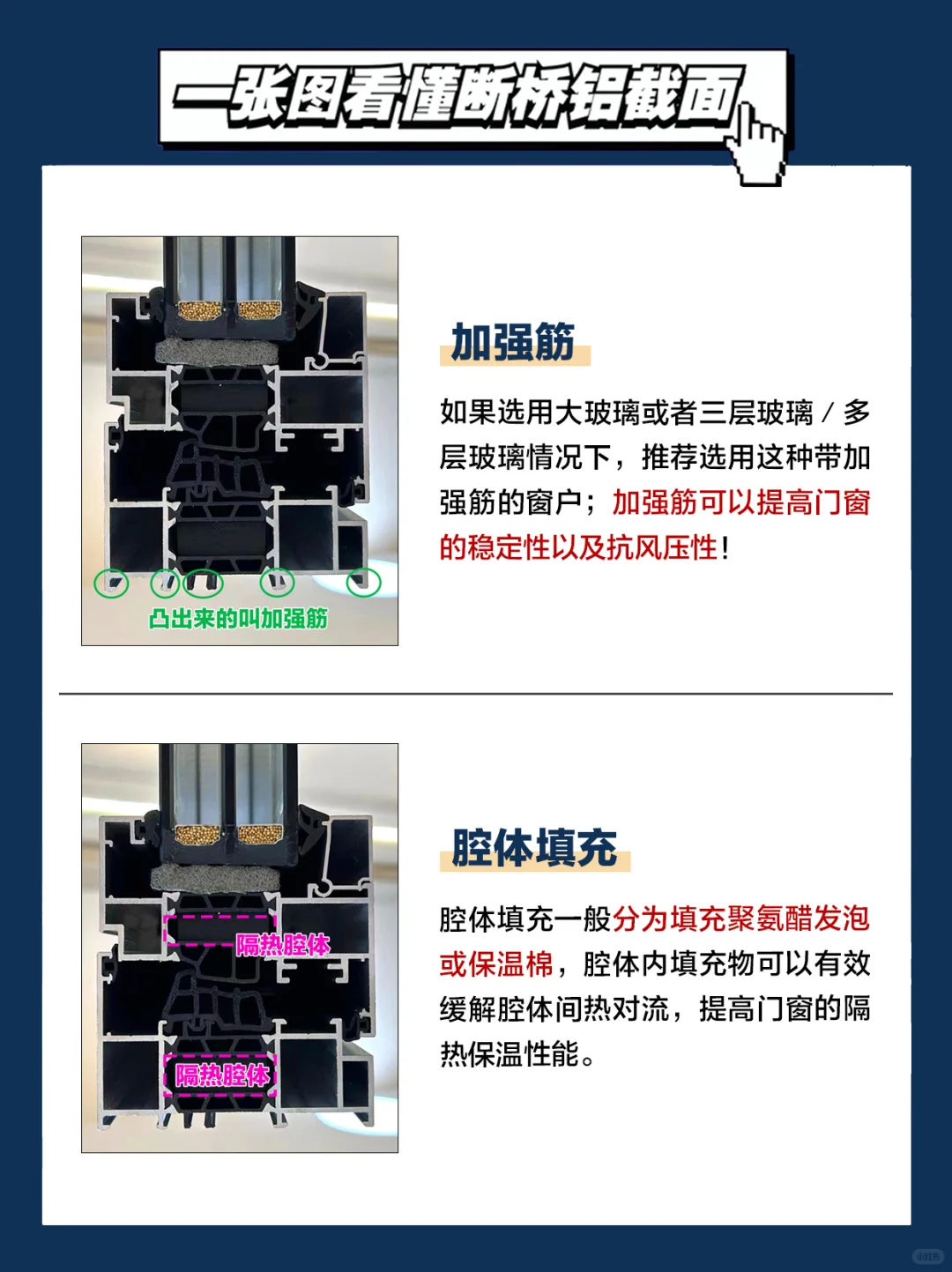 评论区??了！一图搞懂断桥铝截面！