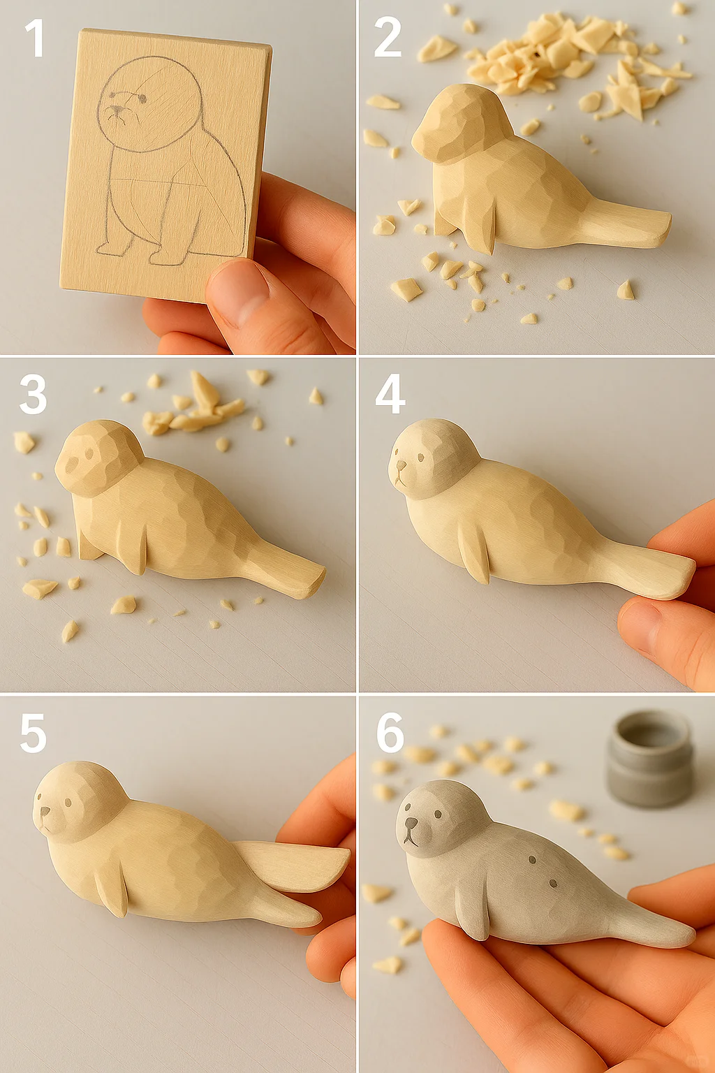 ?木雕进阶练习！6款更有挑战的小图形+步骤✨