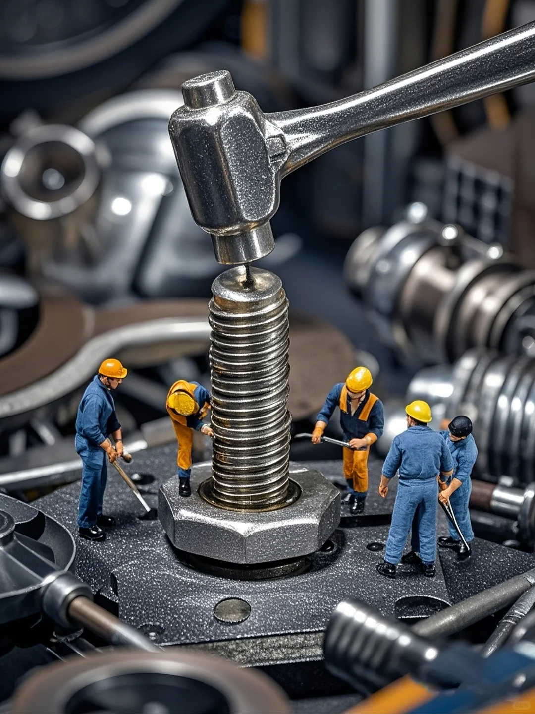 微观世界|几个工人正在打螺丝