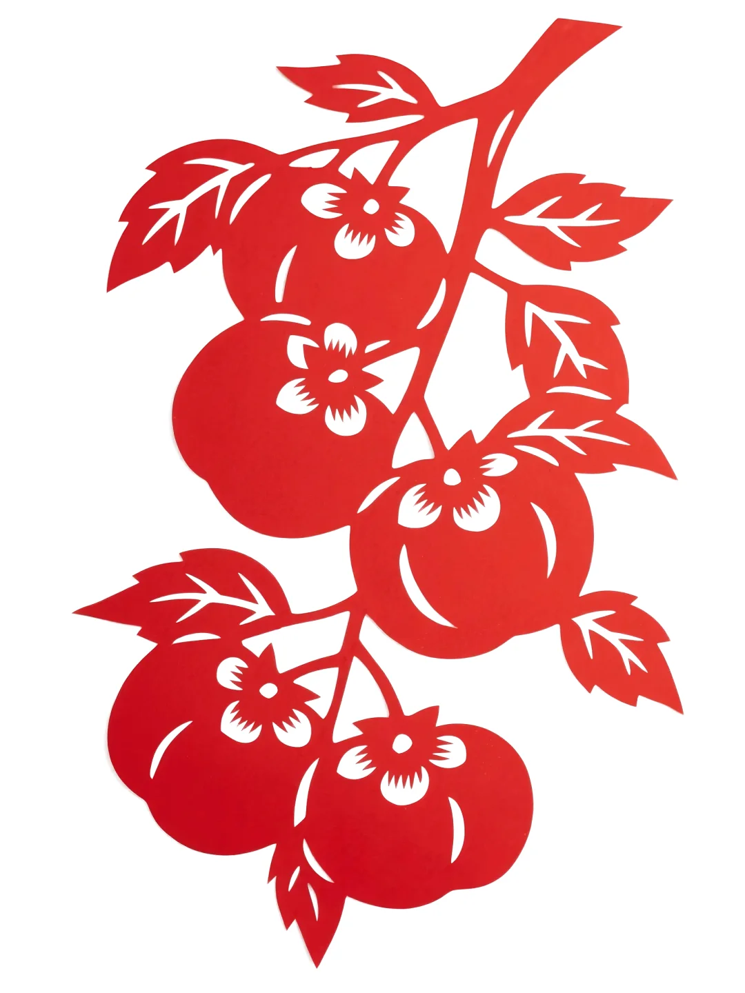 ? 红纸上结满事事如意！柿子剪纸绝绝子