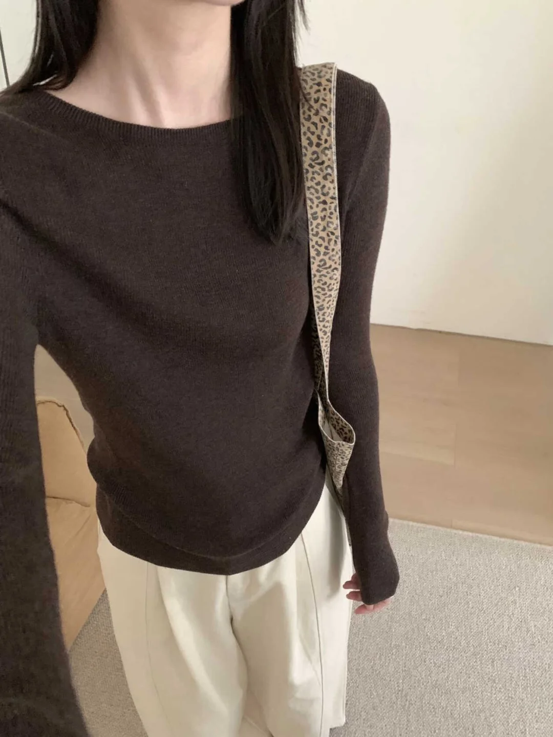 修身显瘦一绝！百搭好穿一字领针织衫