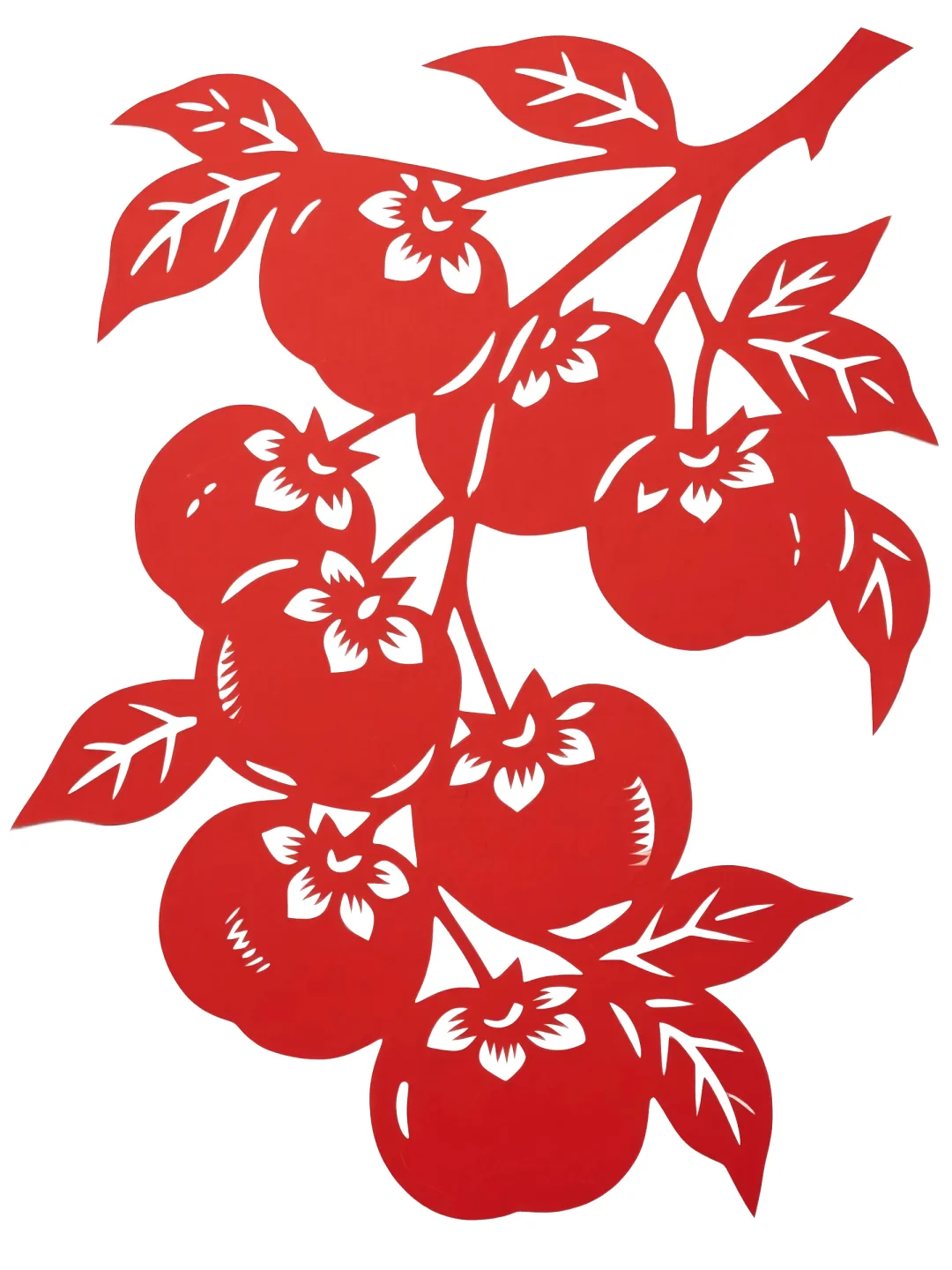 ? 红纸上结满事事如意！柿子剪纸绝绝子