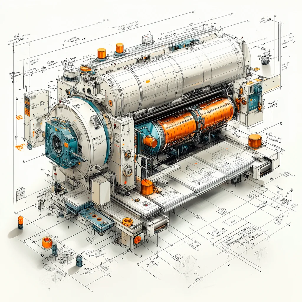 机械之美·印刷设备 手绘设计线稿［咒语］