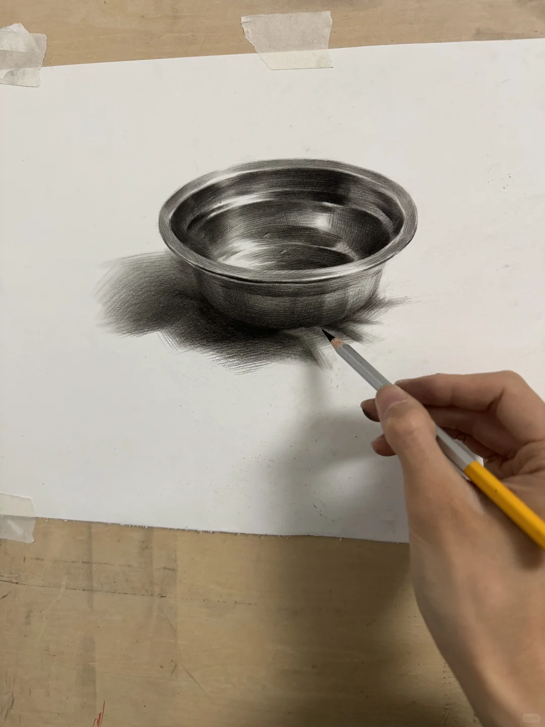 素描不锈钢盆高清步骤图?