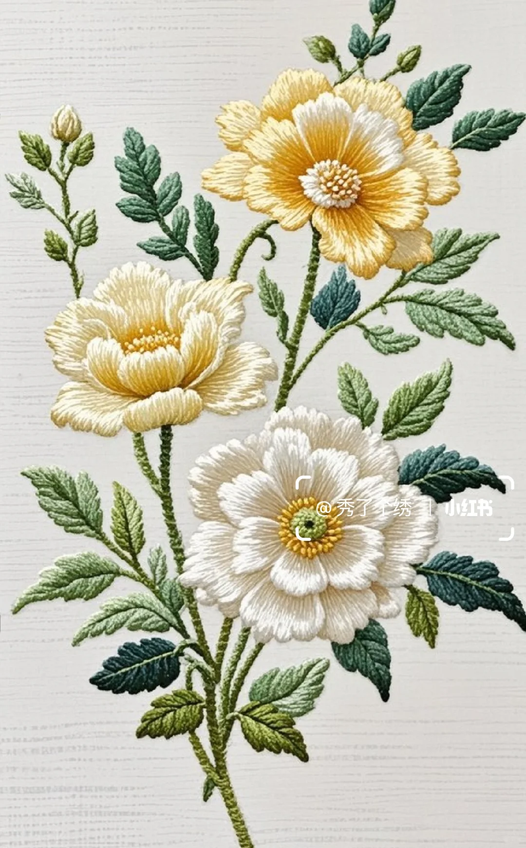 刺绣小画欣赏/花?