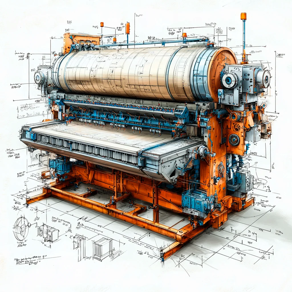 机械之美·印刷设备 手绘设计线稿［咒语］