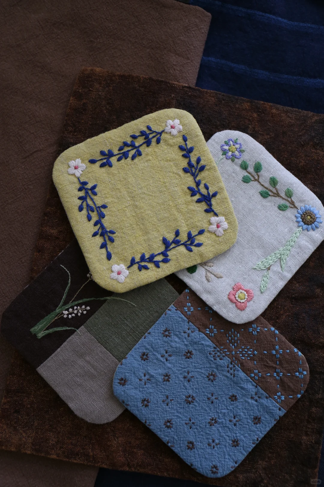 刺绣杯垫们～