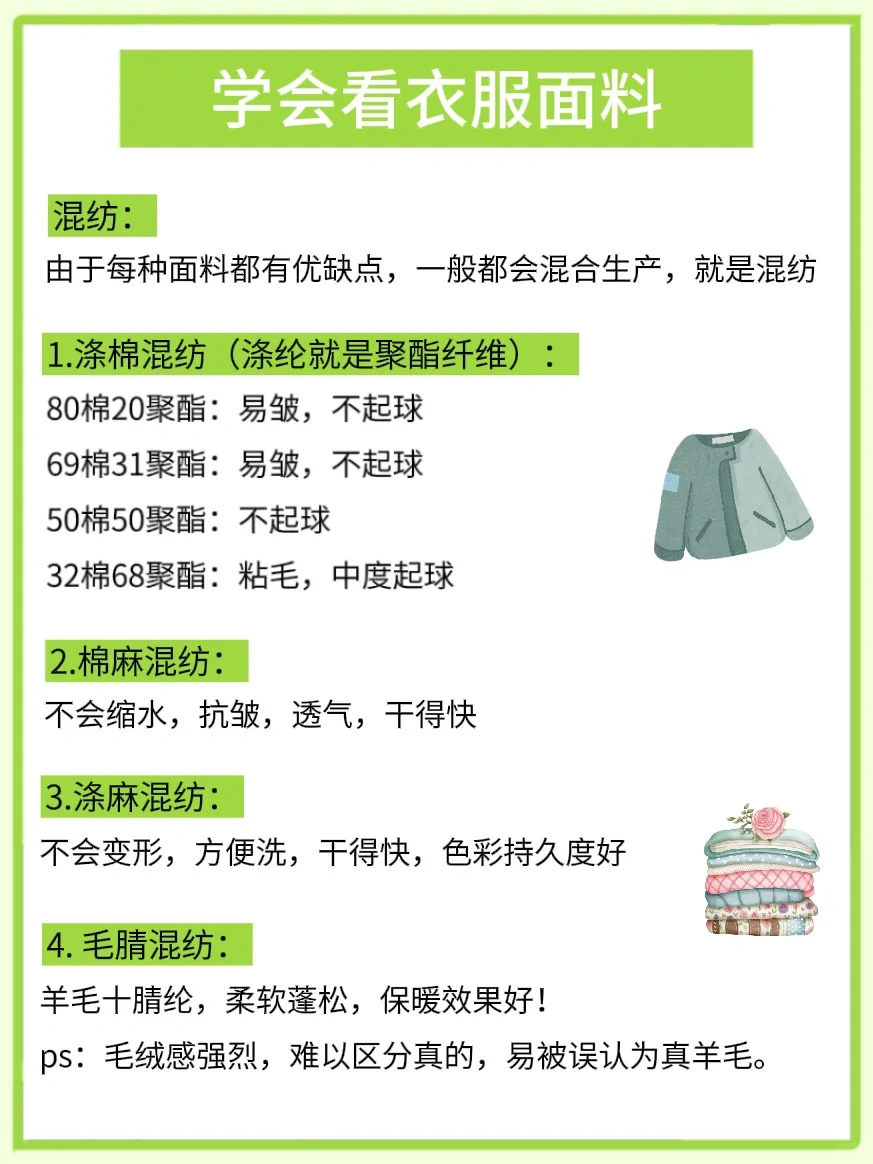 学会看衣物参数，挑衣服真的很简单