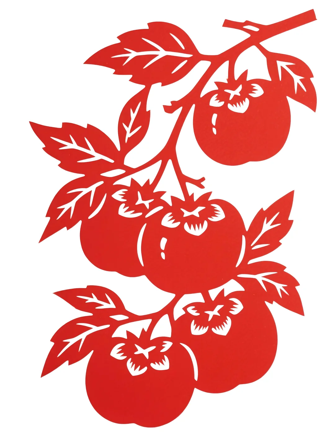 ? 红纸上结满事事如意！柿子剪纸绝绝子