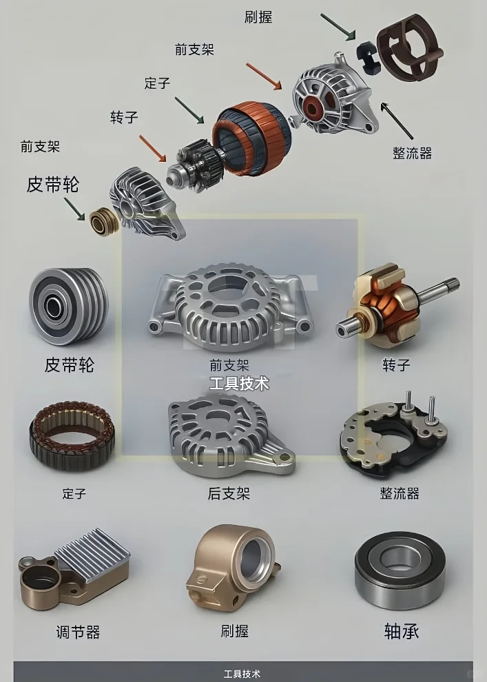 汽车发电机构成