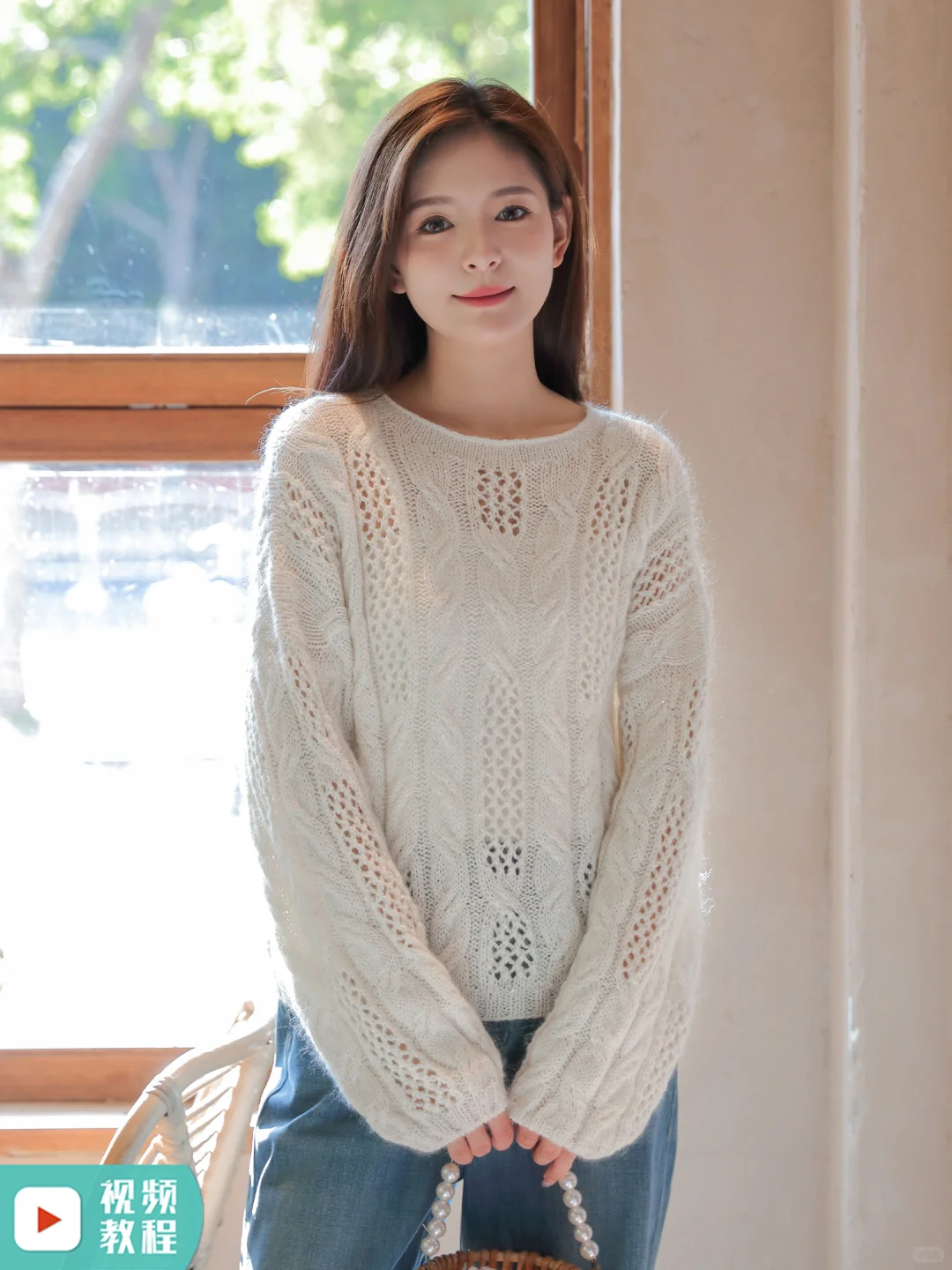 泌蓝蝙蝠袖上衣（图解）