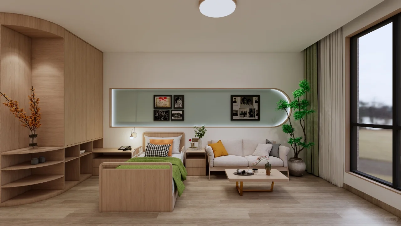 环艺室内丨原木风适老化卧室设计