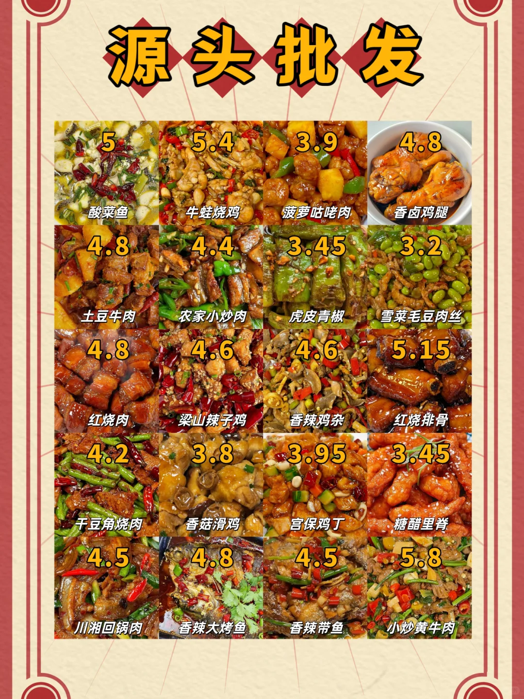 知名星厨福利菜单，新鲜出炉~源头供应