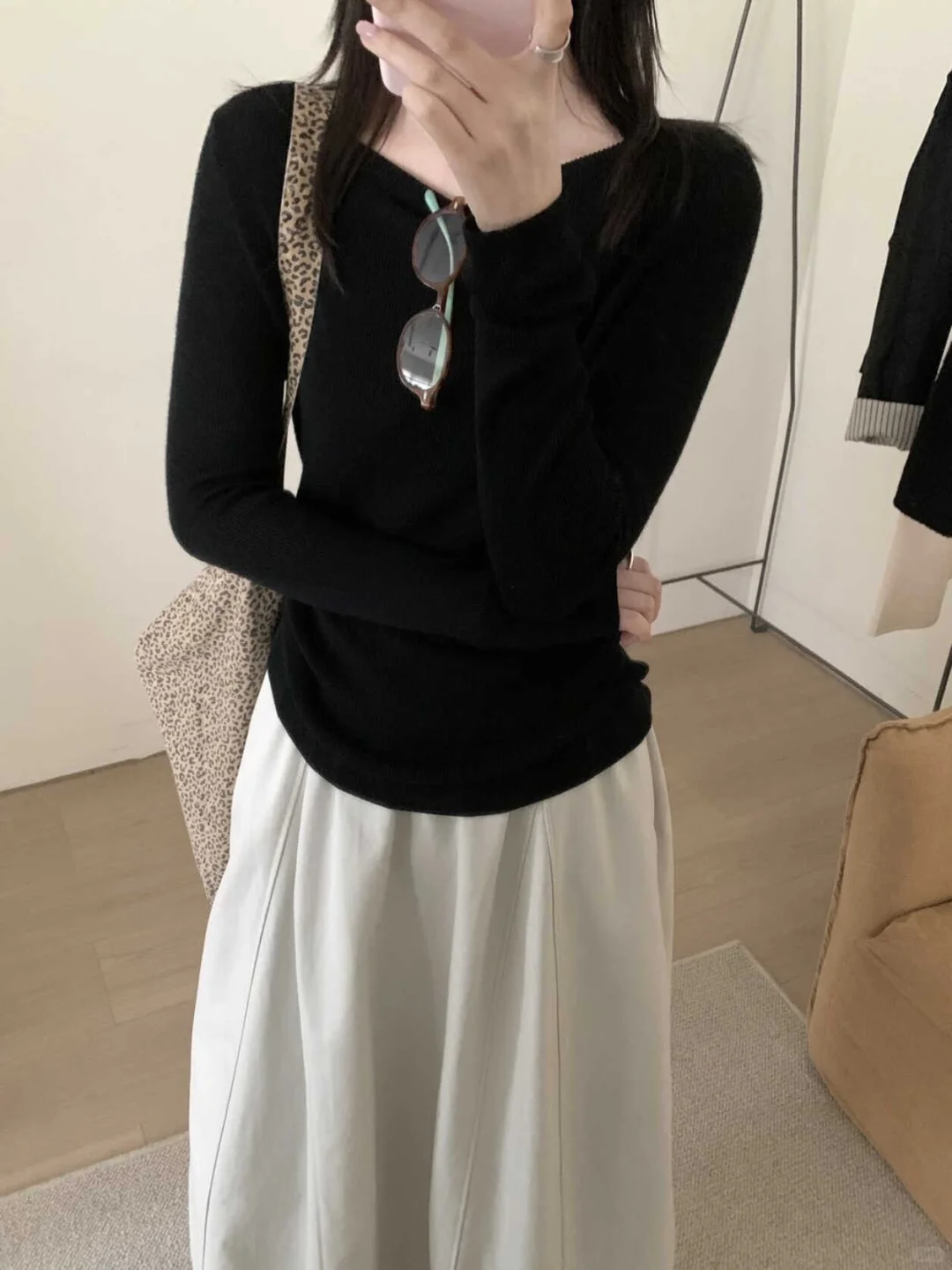 修身显瘦一绝！百搭好穿一字领针织衫