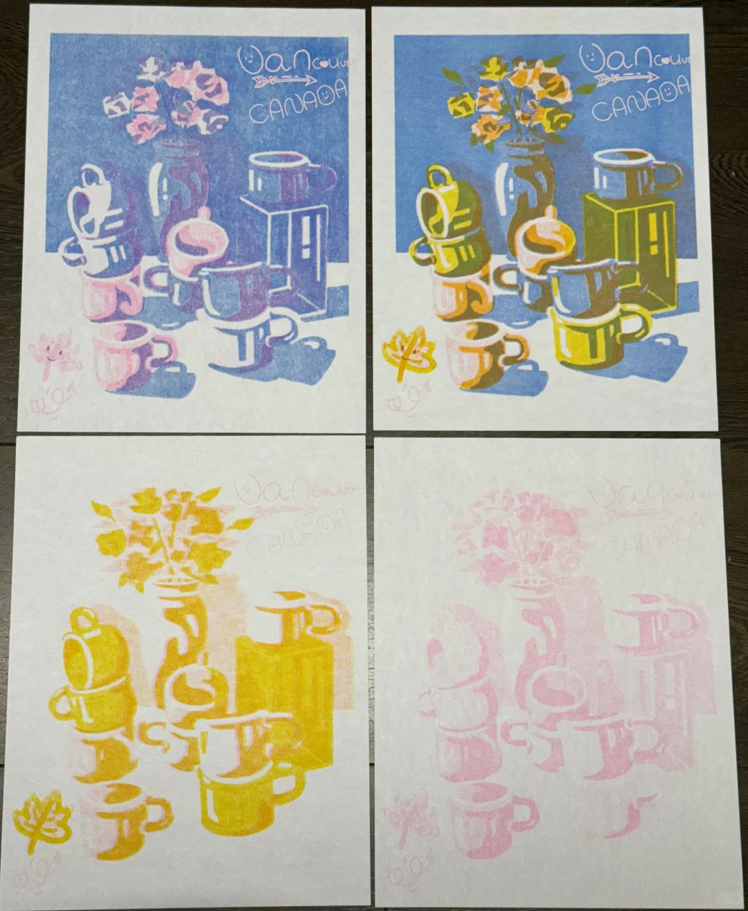 温哥华??三色Riso Print 丝网油印风?