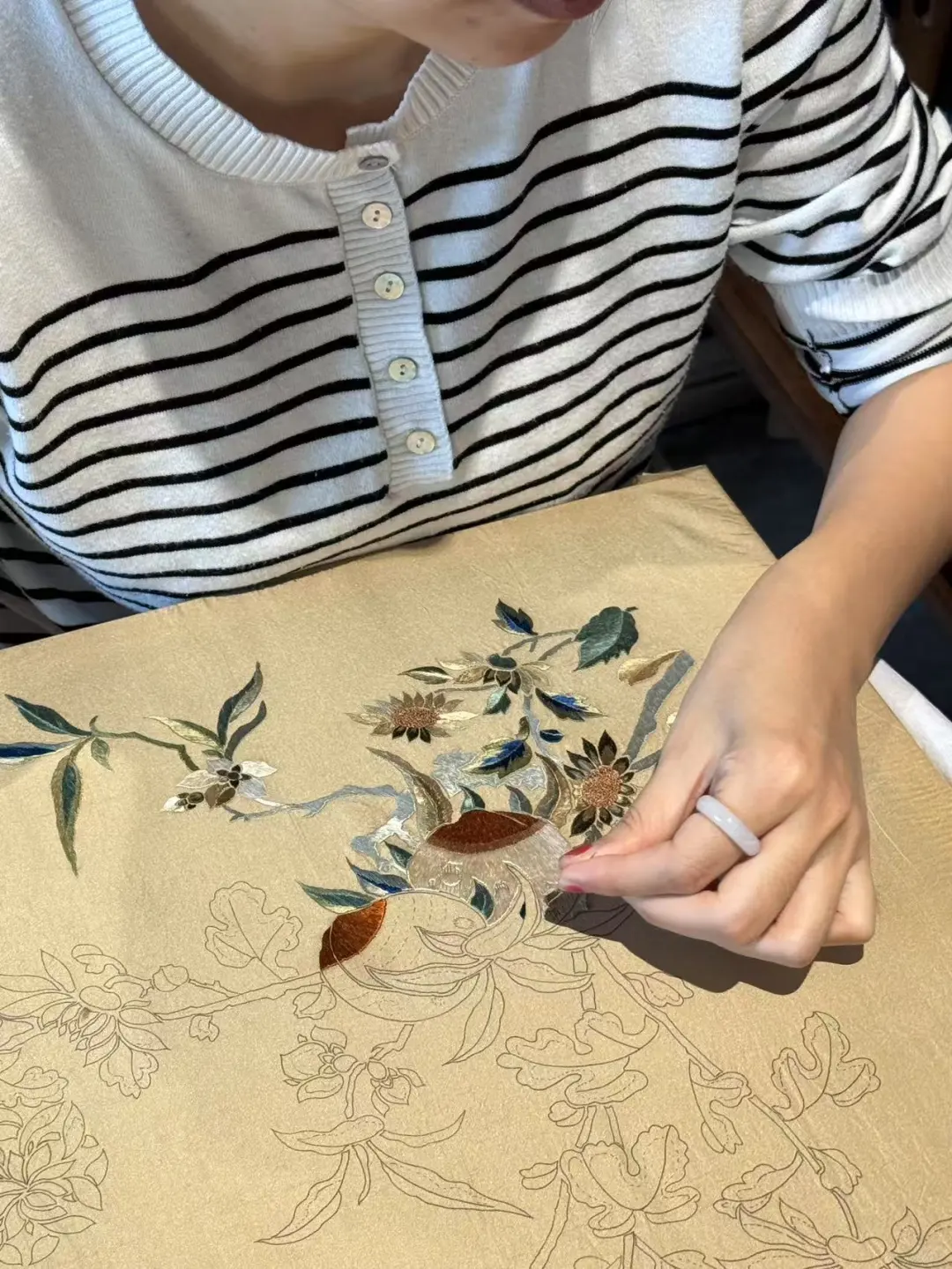 今日“福寿双全”刺绣图分享