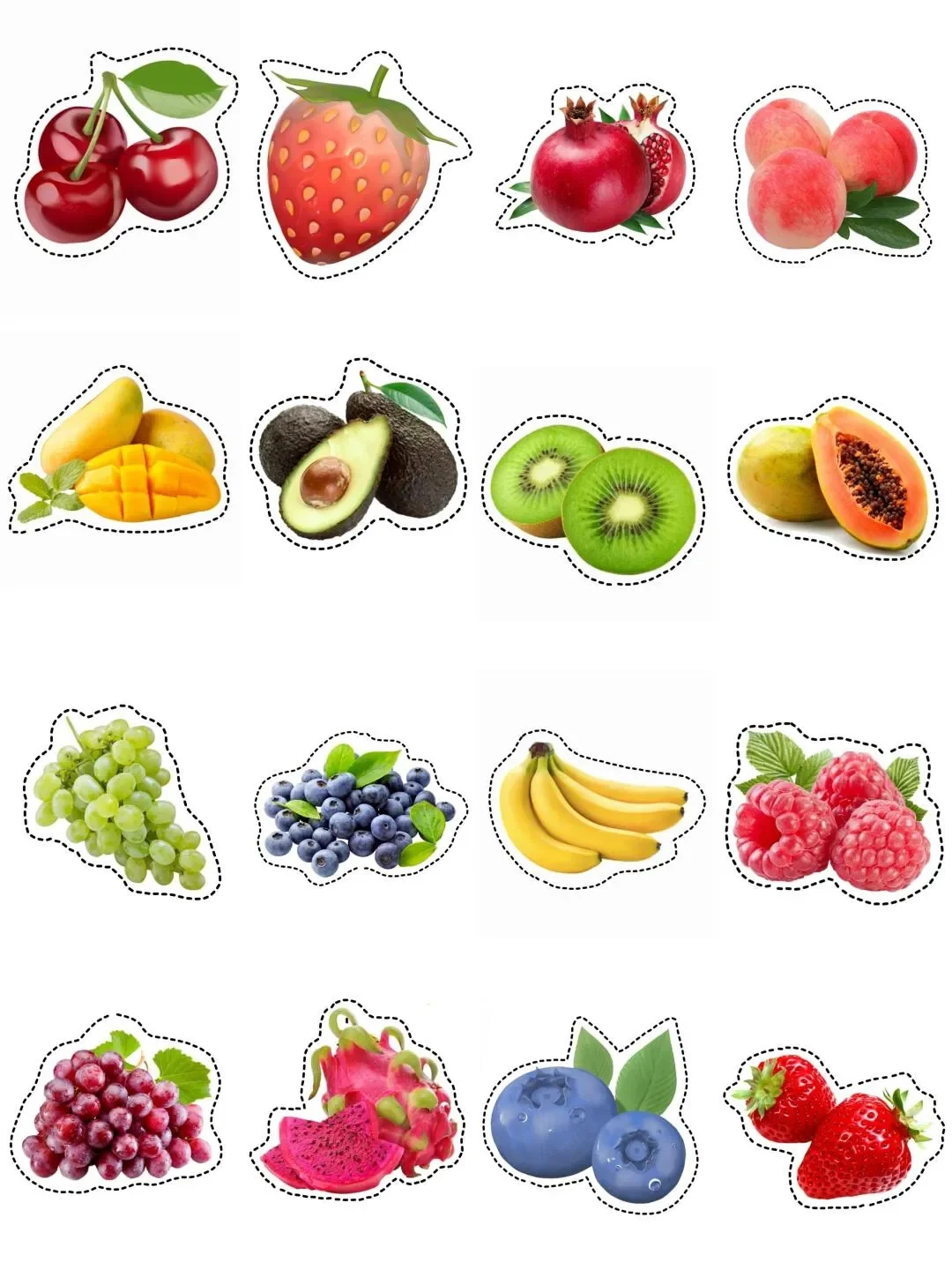 水果认知图片玩具｜可打印 手工剪纸素材