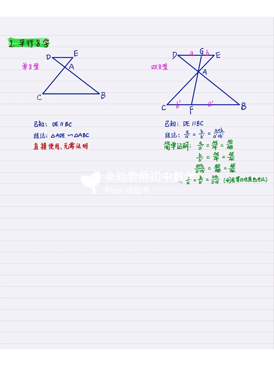 初中数学几何模型1: 相似的5大经典模型