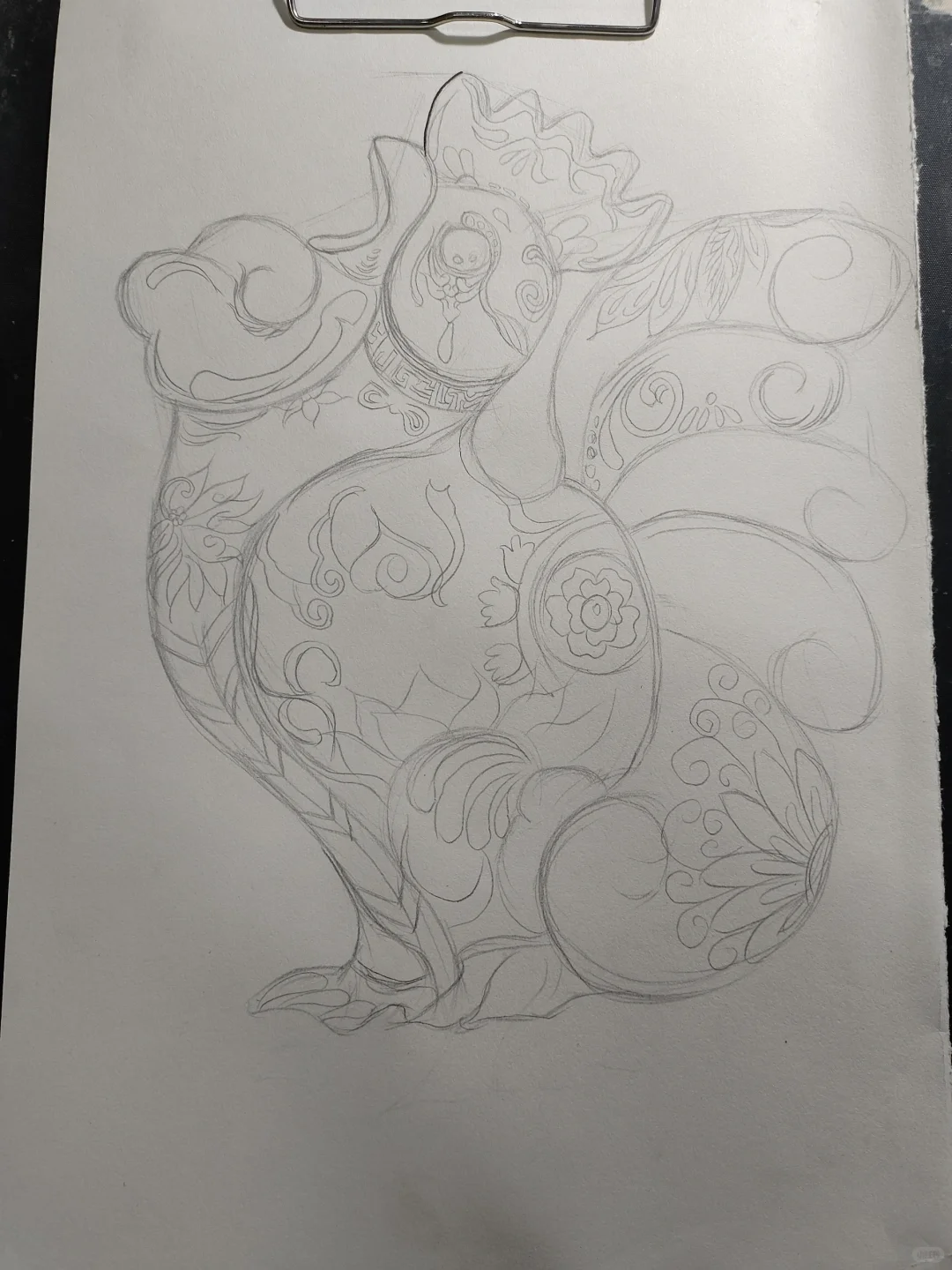 “凤翔鸡生肖泥塑平面化创意”