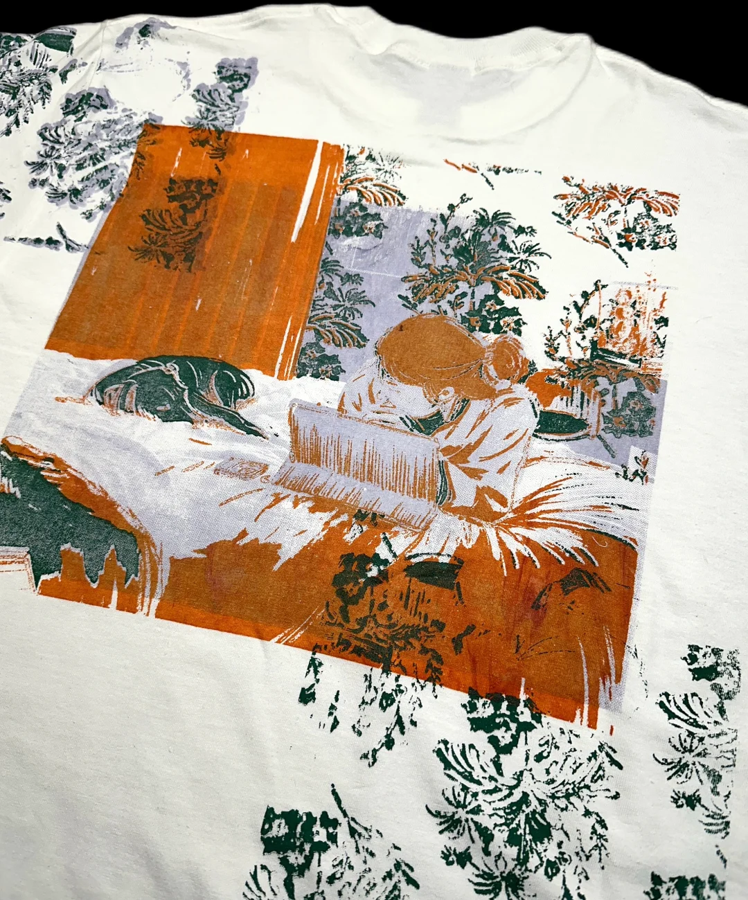 拿插画丝网印刷T恤