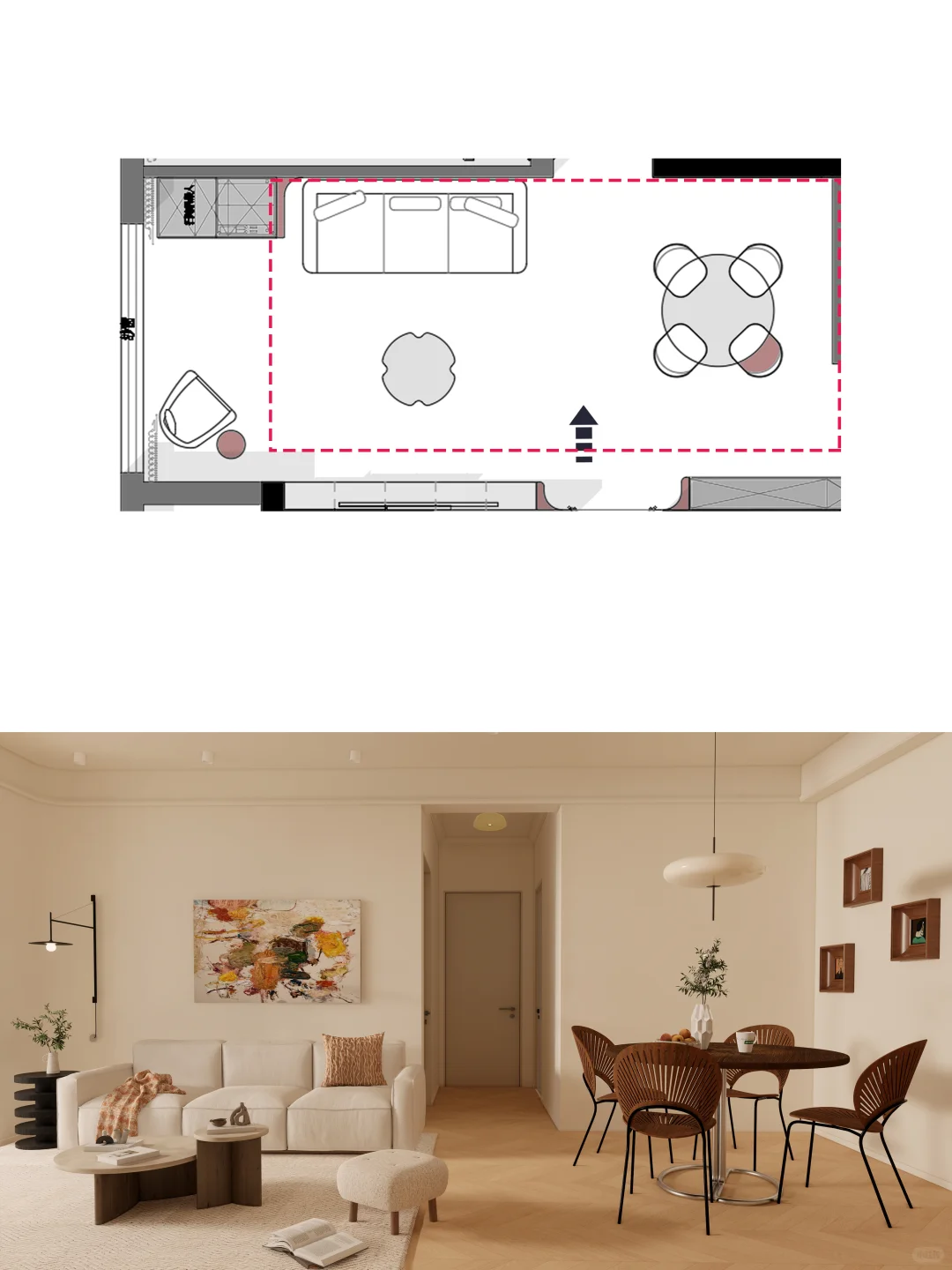 户型优化 | 90㎡的奶油原木三居室,超绝空间