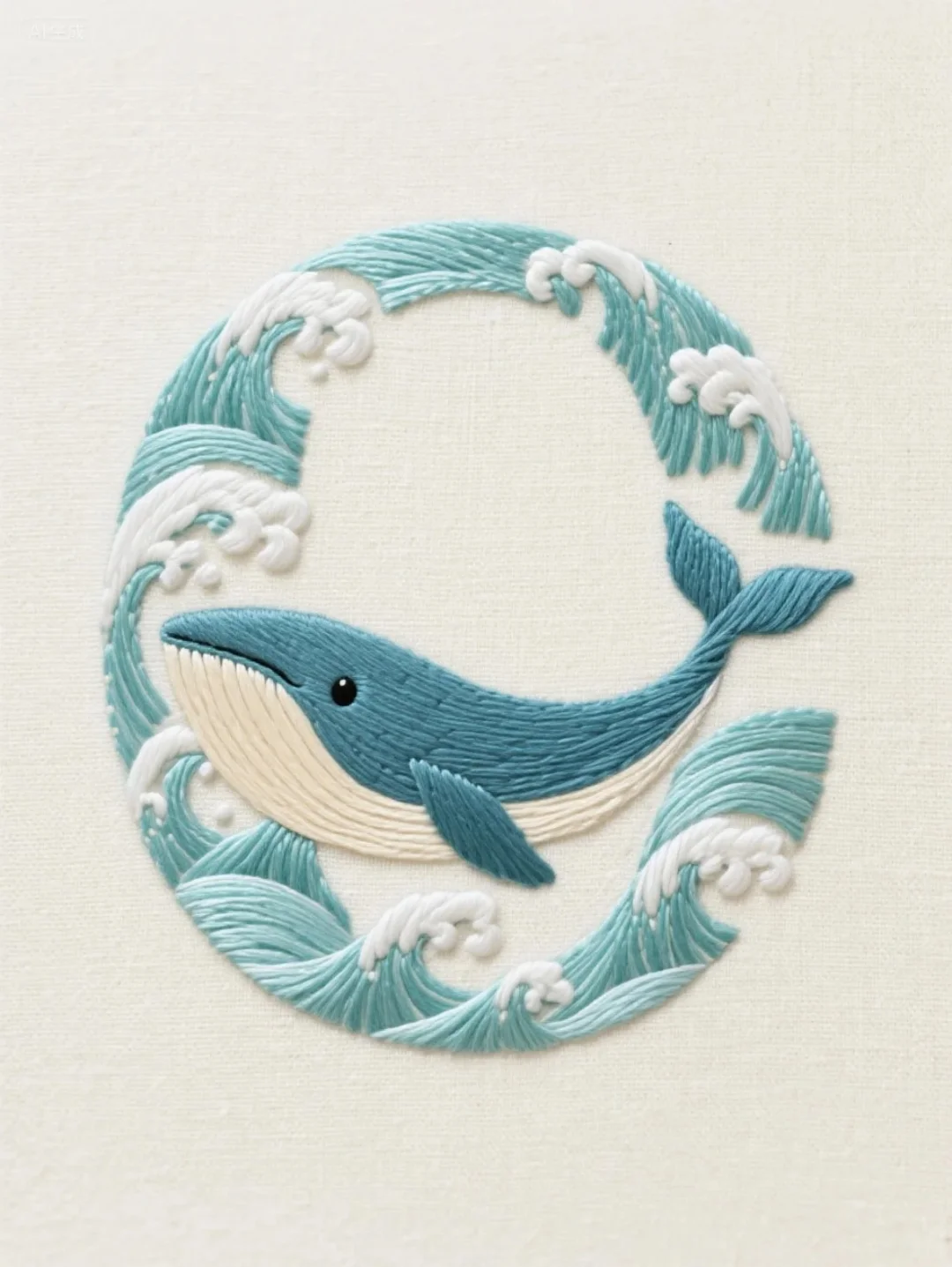 创意字母刺绣【MNOP】邂逅鲸鱼?海浪?