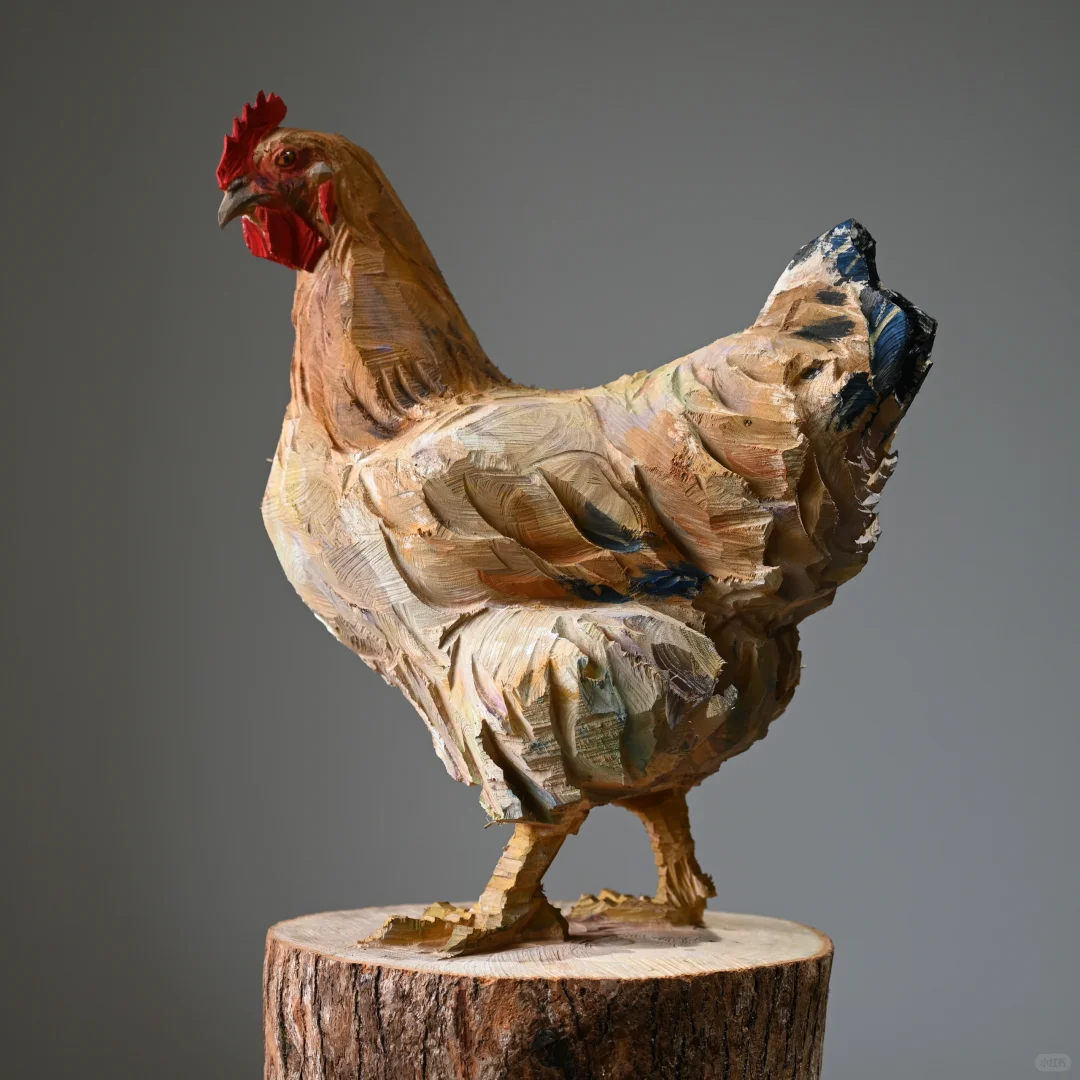 村里大娘说：谁家的鸡跳到小邓的木头上了