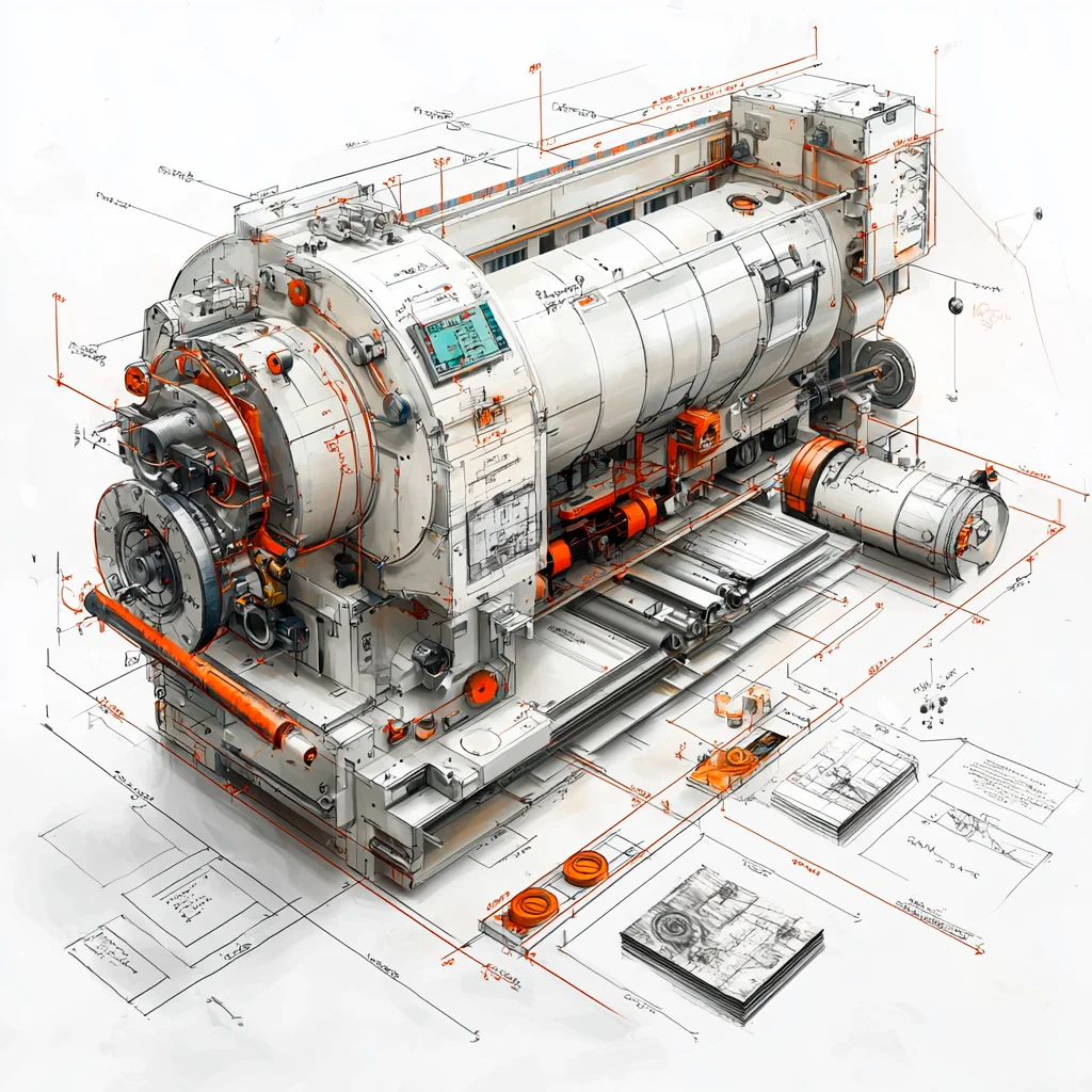 机械之美·印刷设备 手绘设计线稿［咒语］