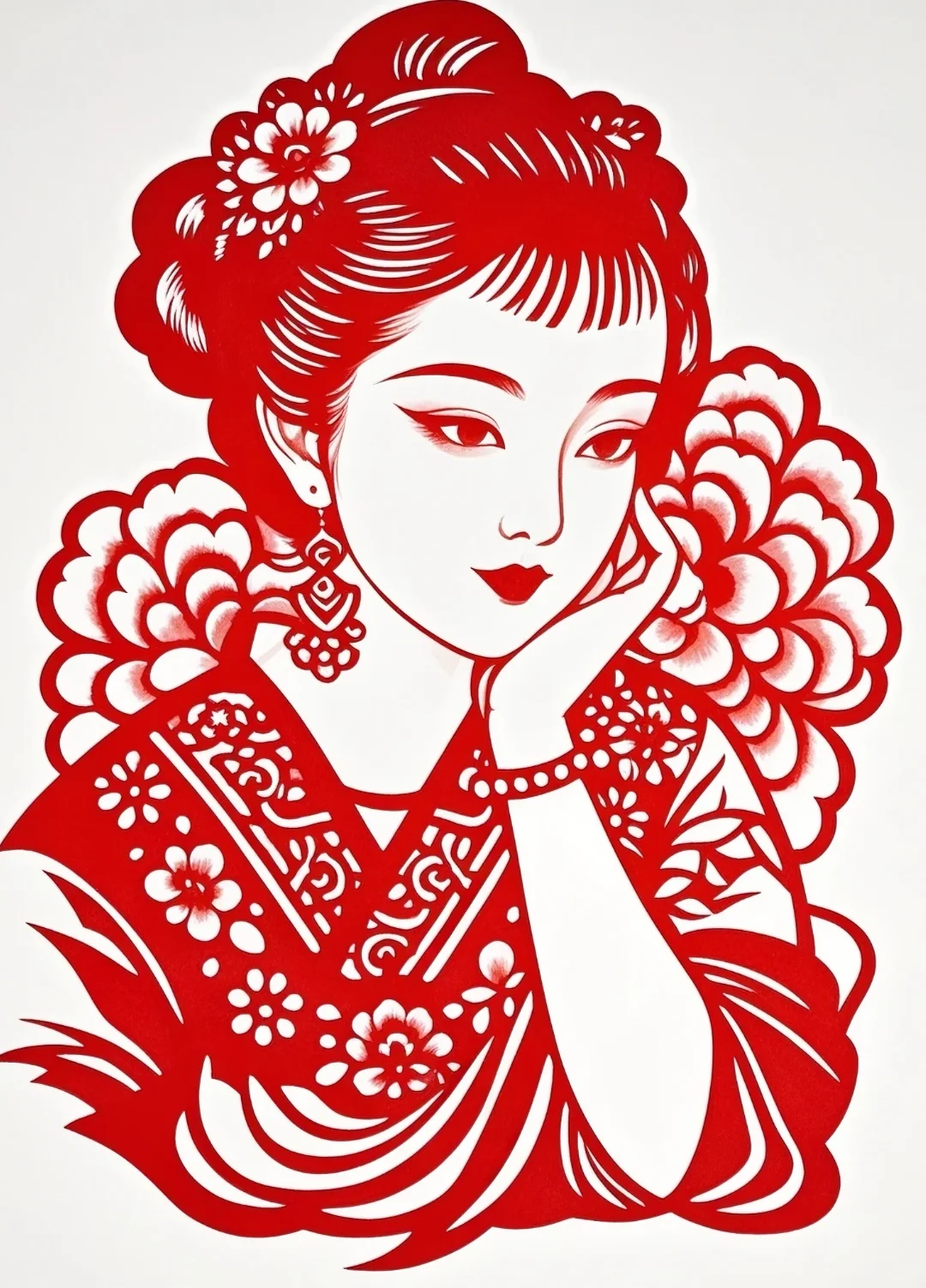 中式美学|被这组美人剪纸惊艳到！