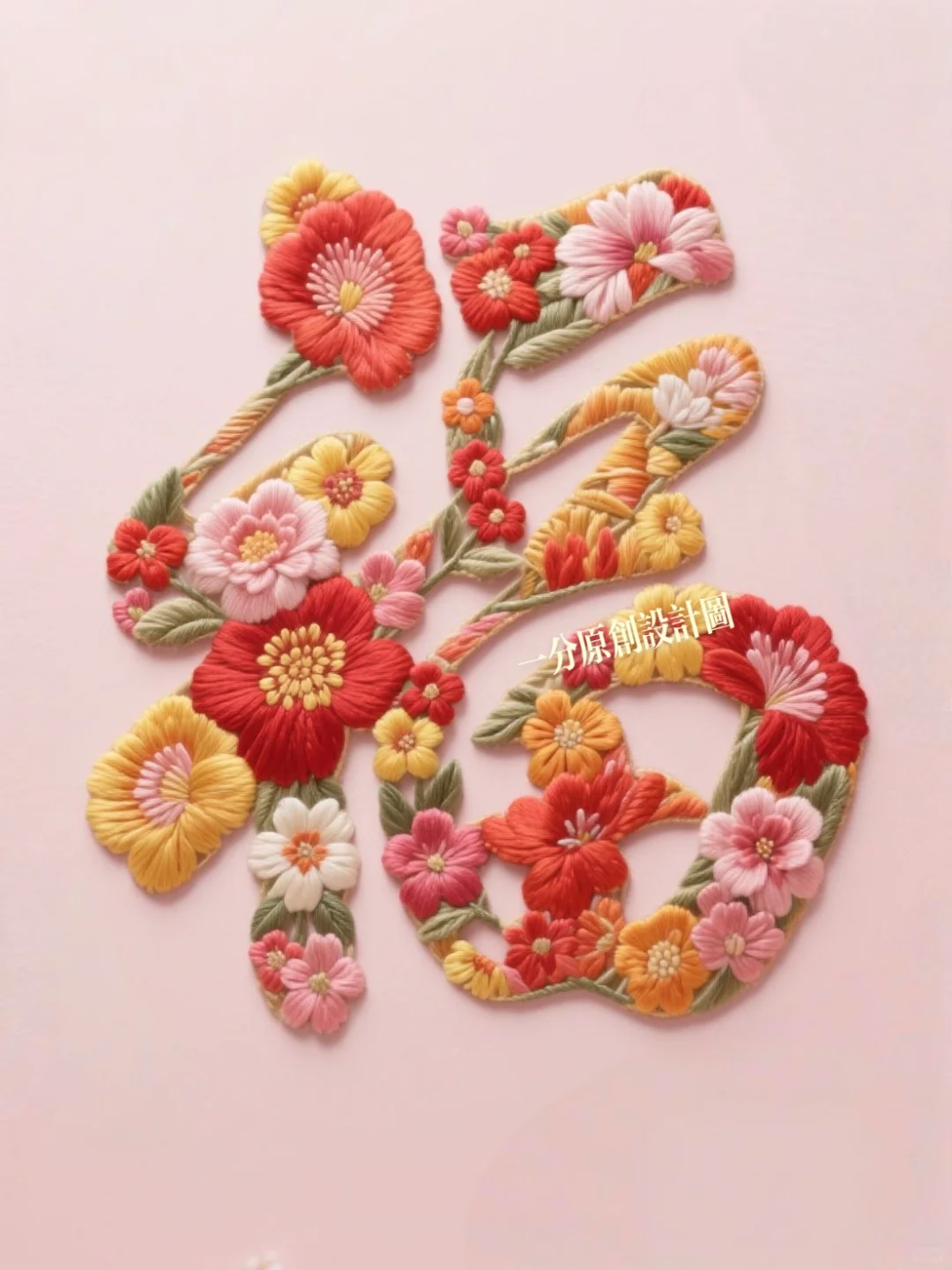 超美的刺绣福字，