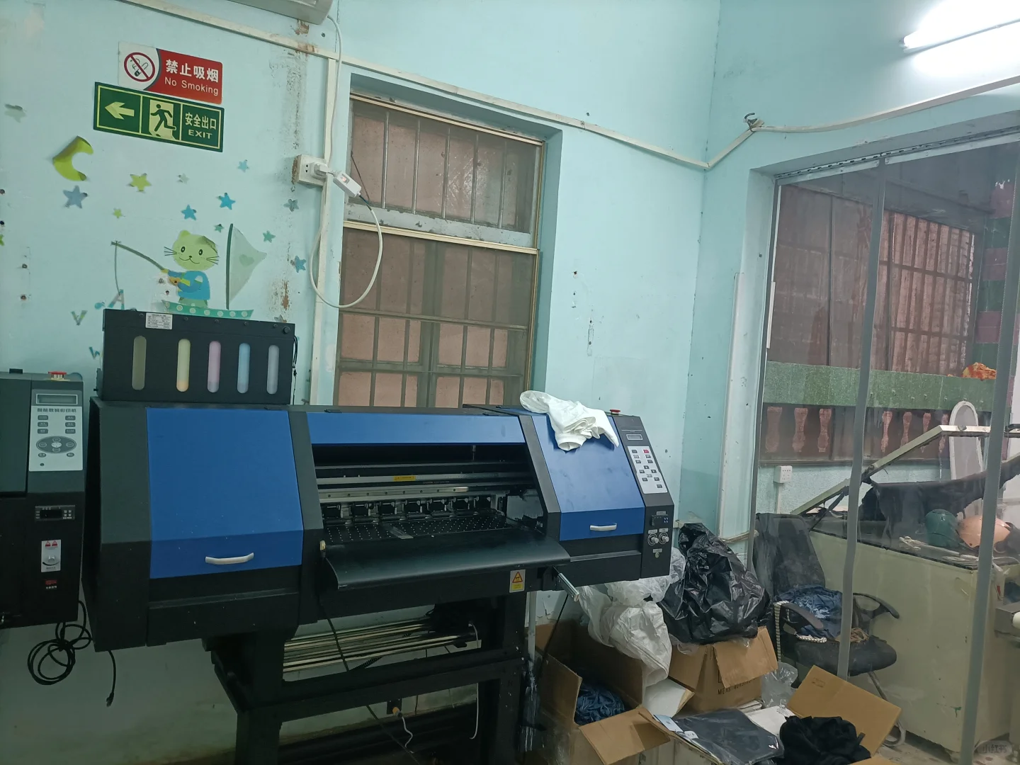 二手欣科达4头白墨烫画机配3200喷头机器