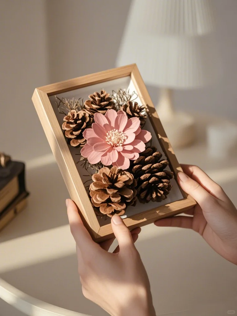 原来松果做的手工花束这么美?收藏做起来