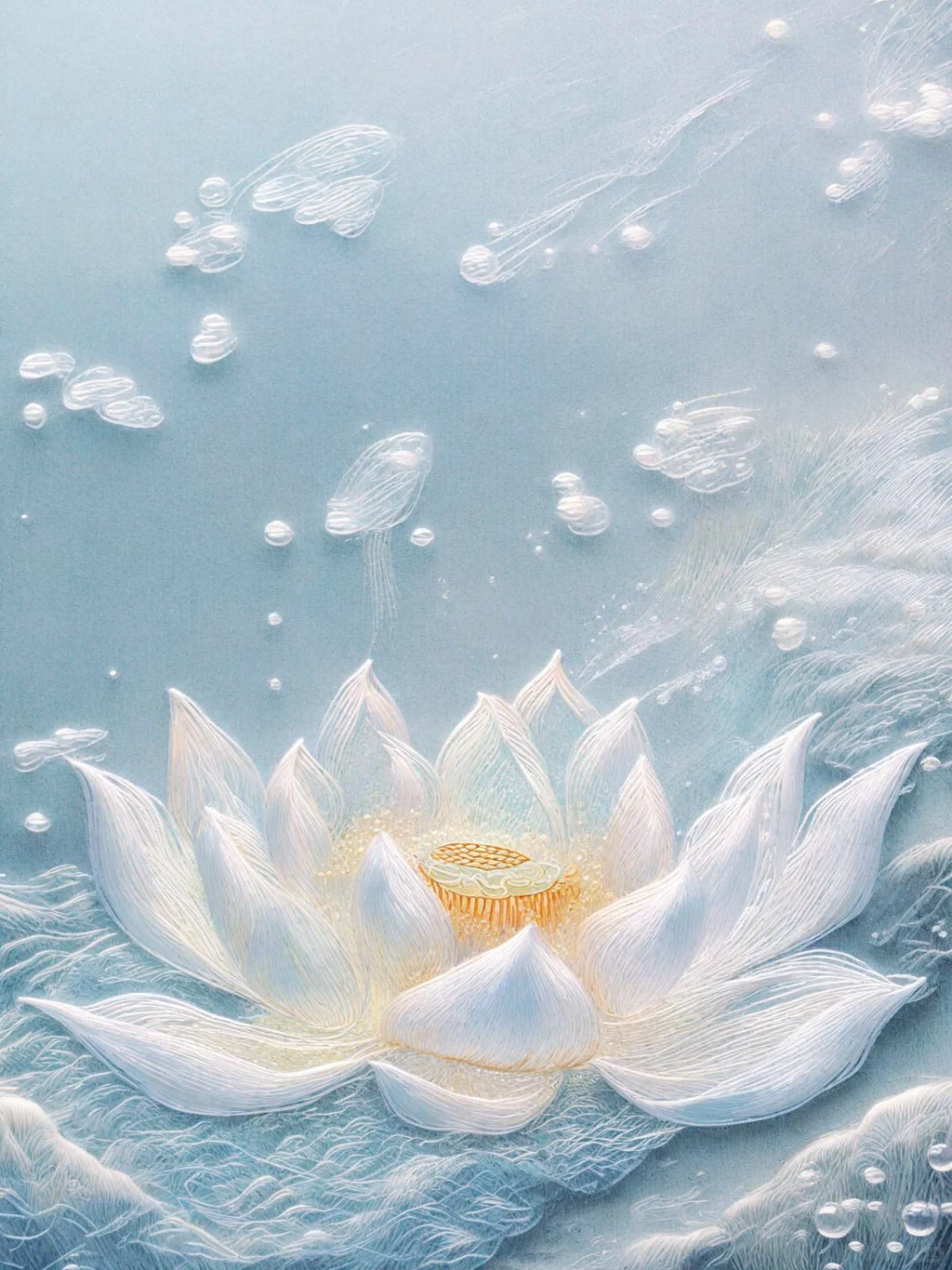 苏绣，雪莲，采天地之灵气，受日月之辉光