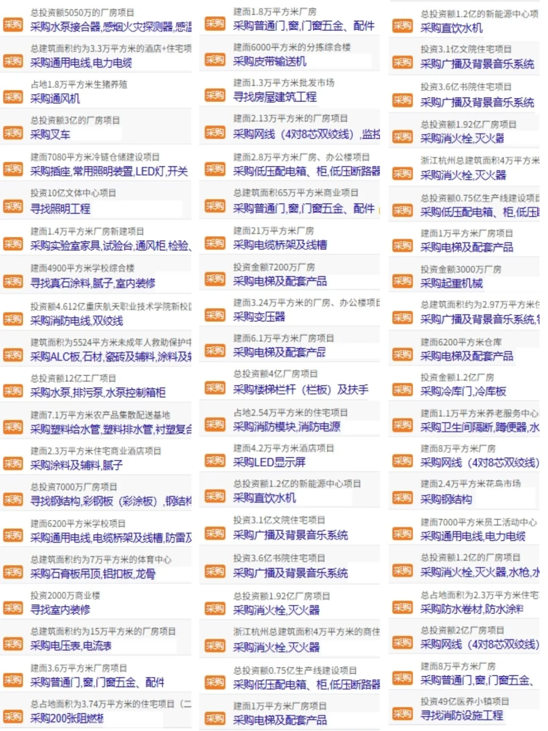 采购信息更新了