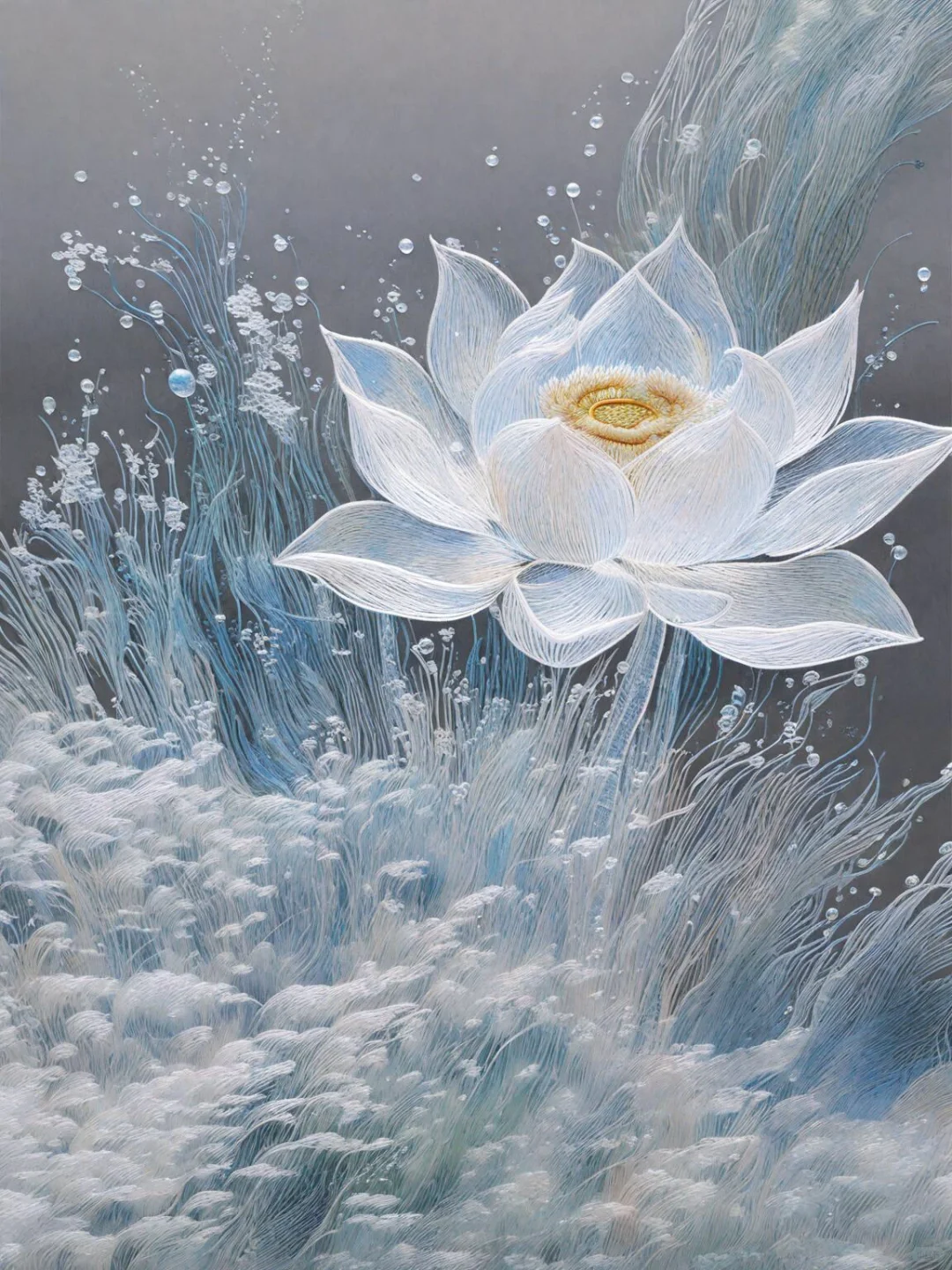 苏绣，雪莲，采天地之灵气，受日月之辉光