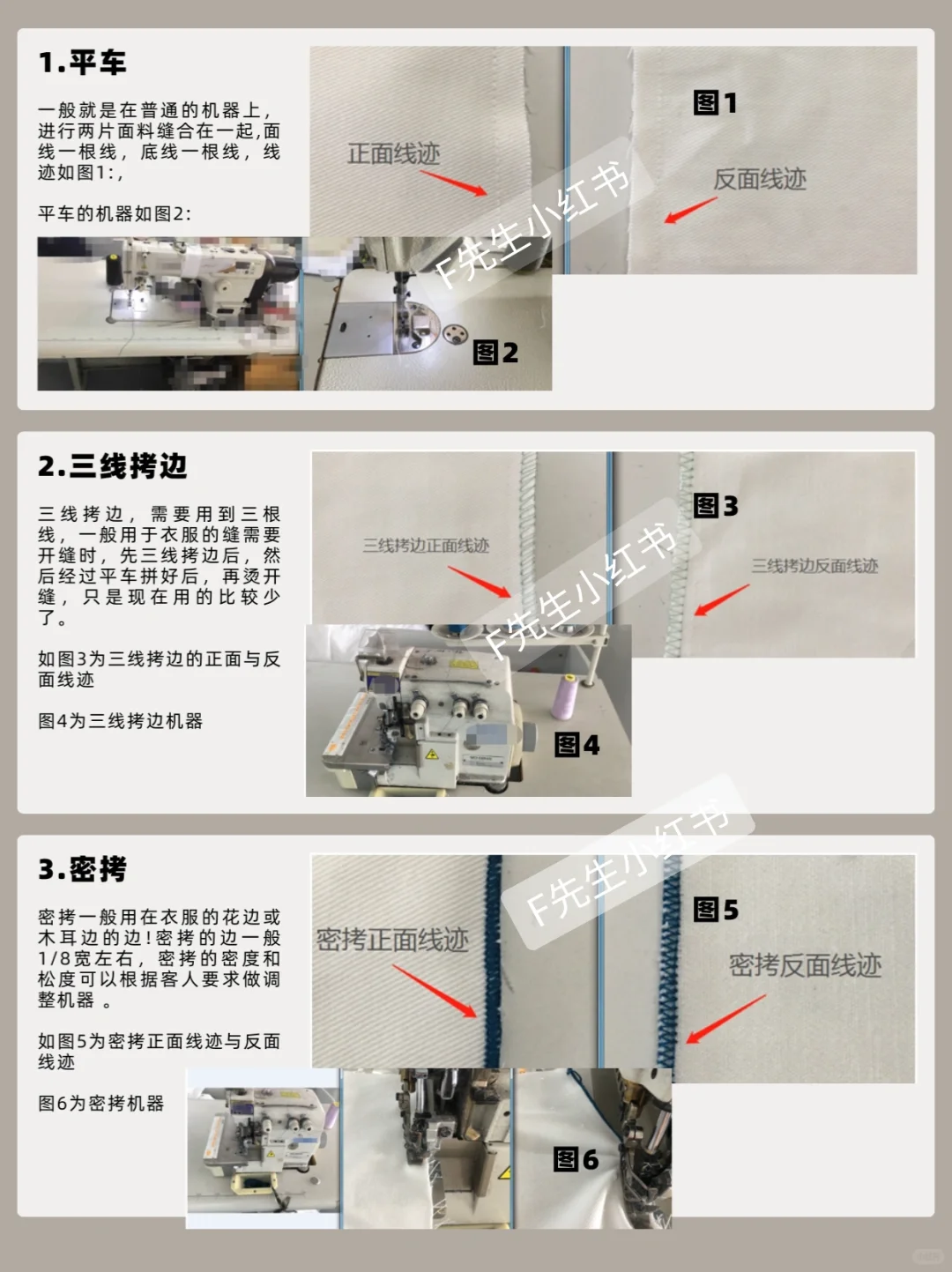 基础车缝工艺与线迹图文详解