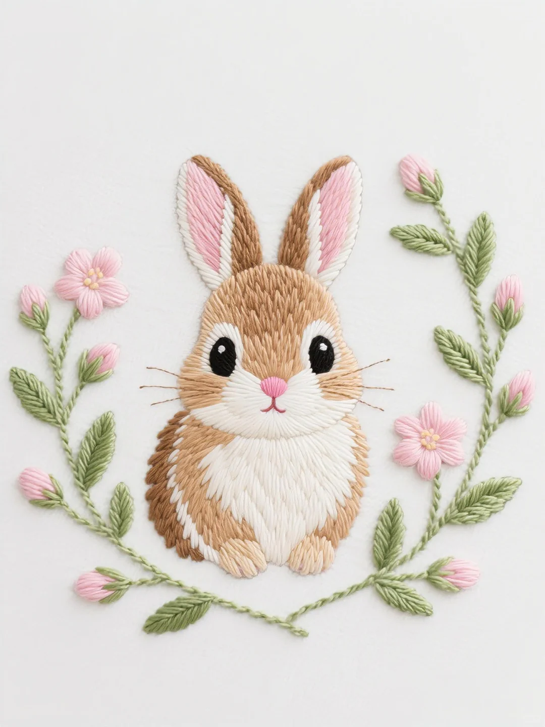 动物与花刺绣灵感｜No.1 兔兔与花花