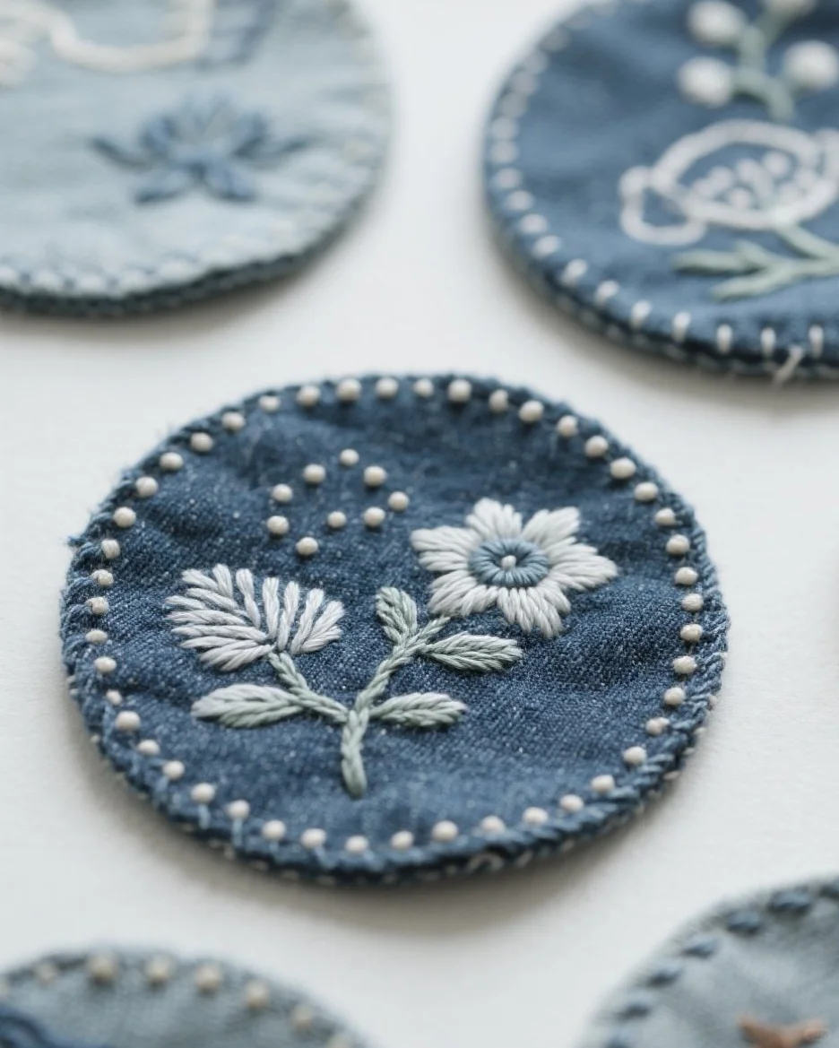 牛仔布手工杯垫